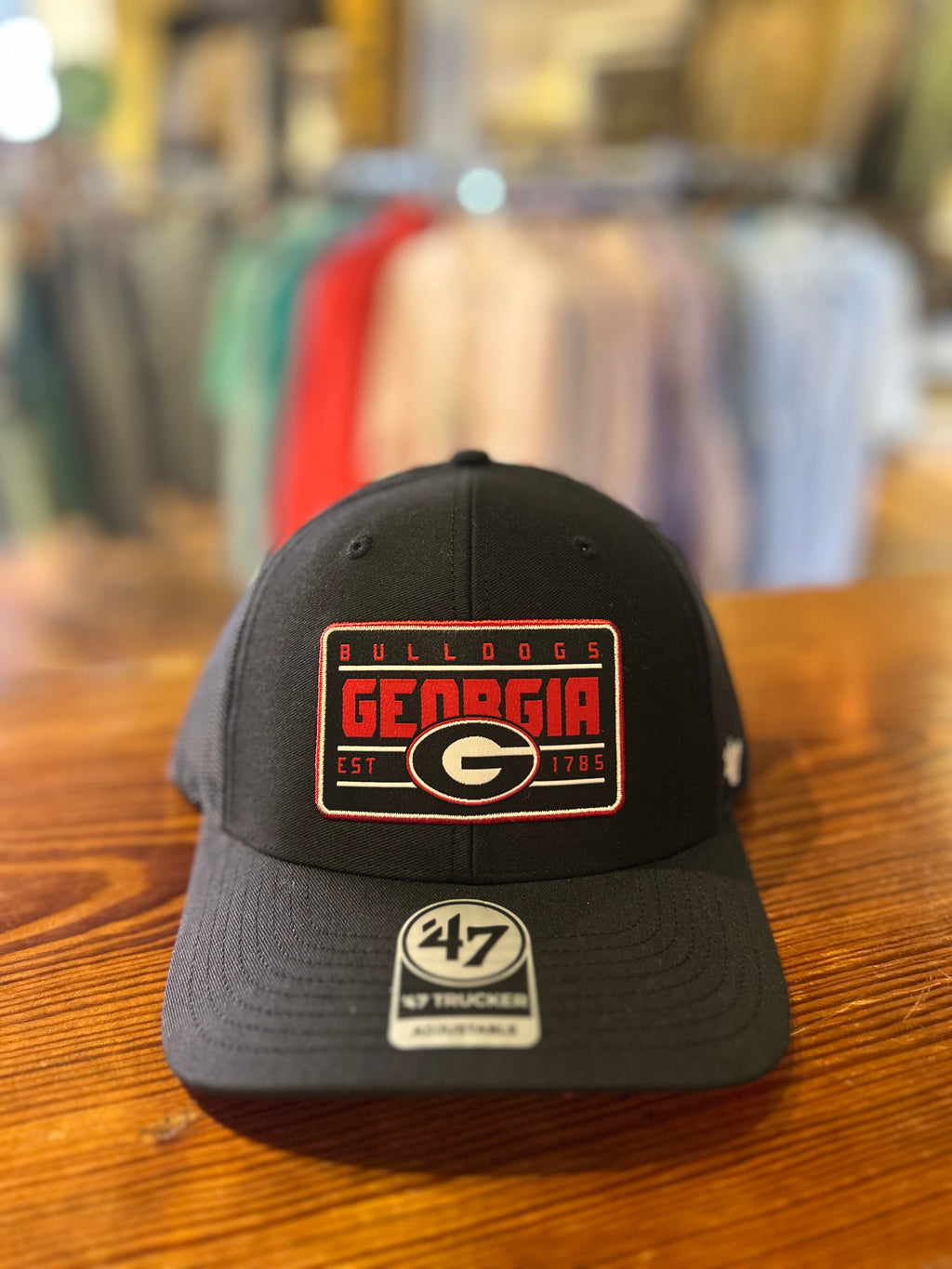 Georgia Bulldogs Black Hardline Trucker Hat