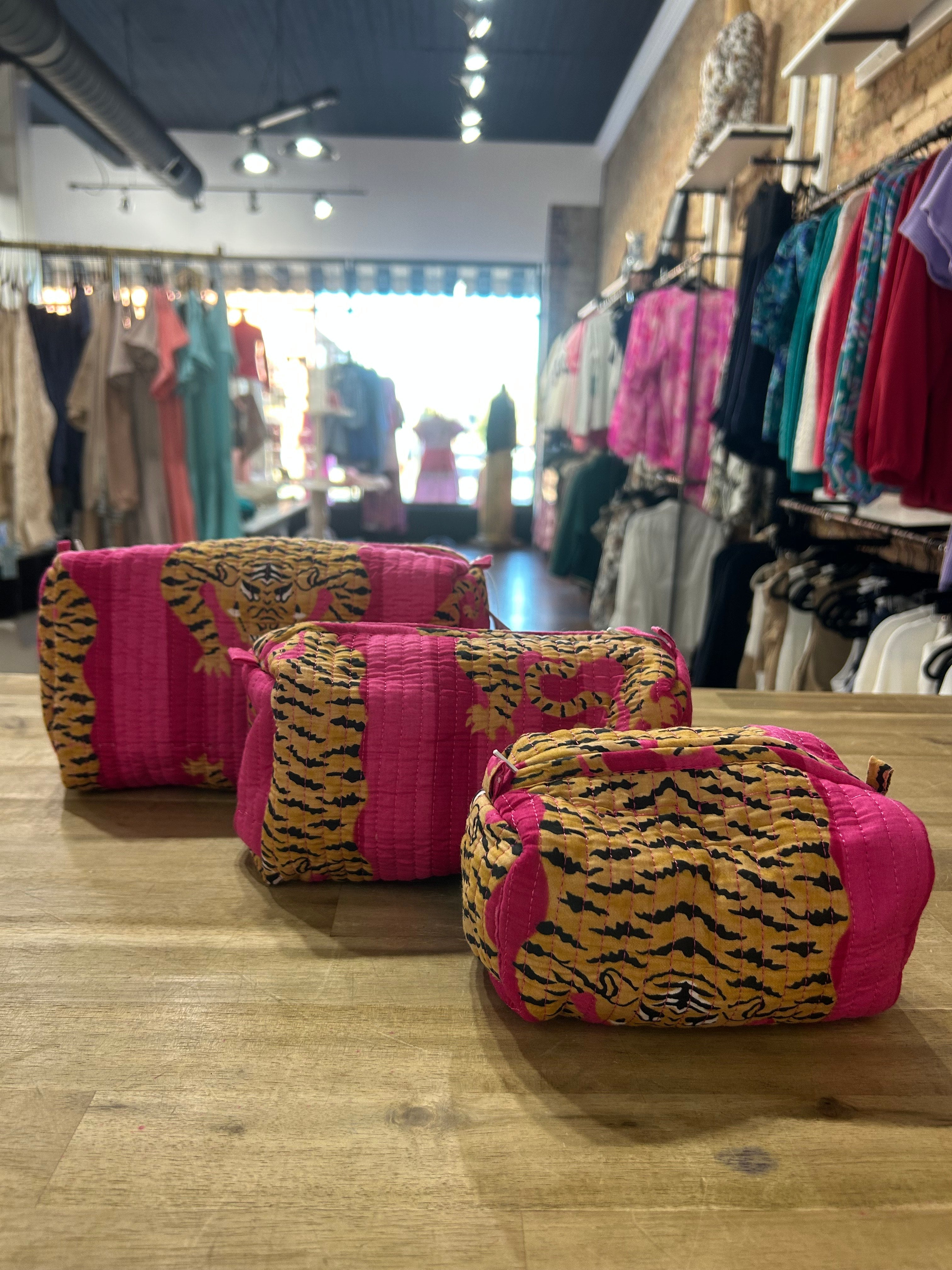 Quilted Cosmetic Bag  Set of 3