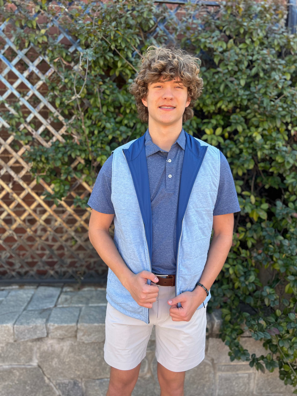 M Vest Harbor Reversible Nautical Blue