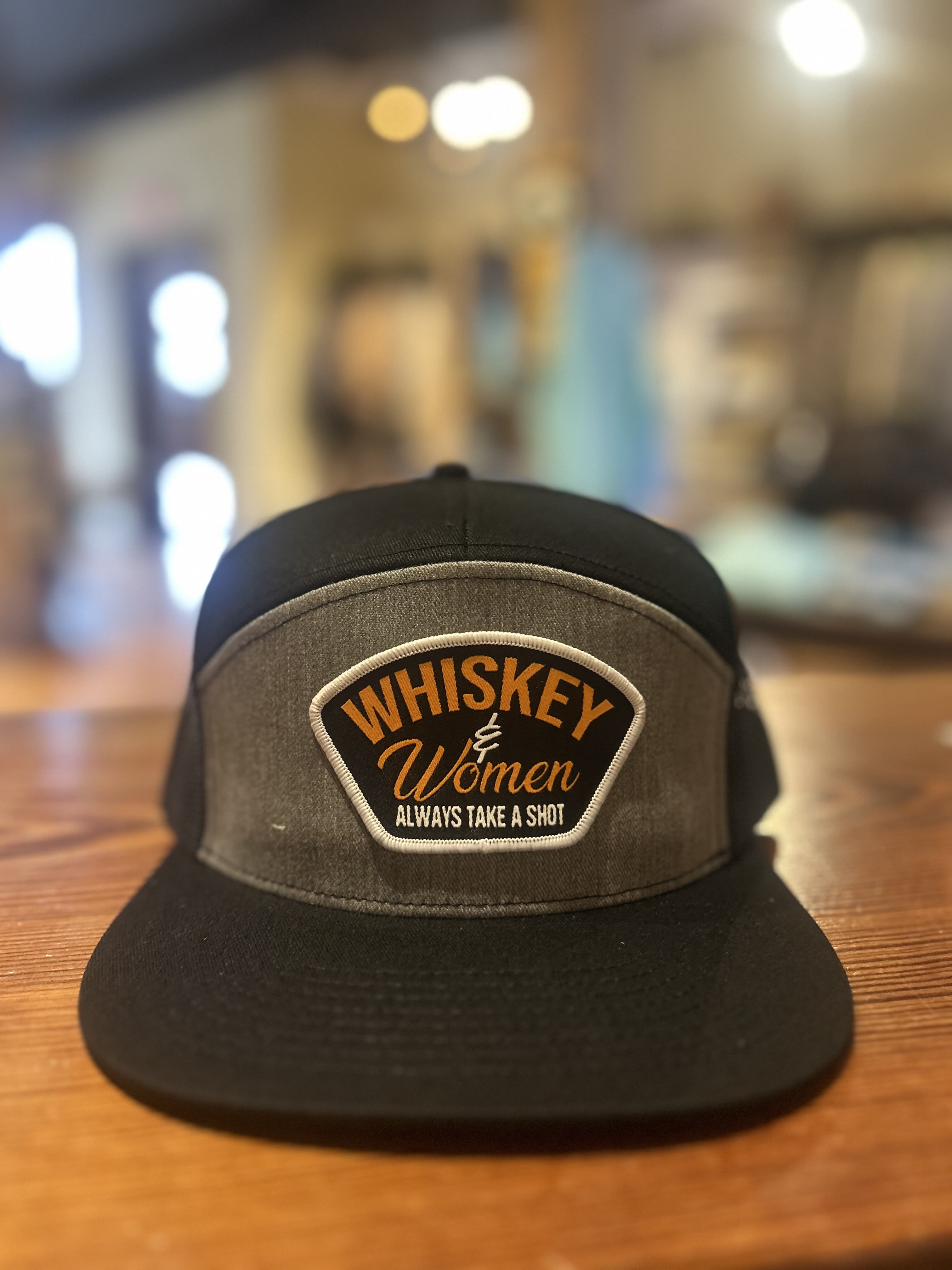 7 panel Whiskey Women HTHR/Blk Hat