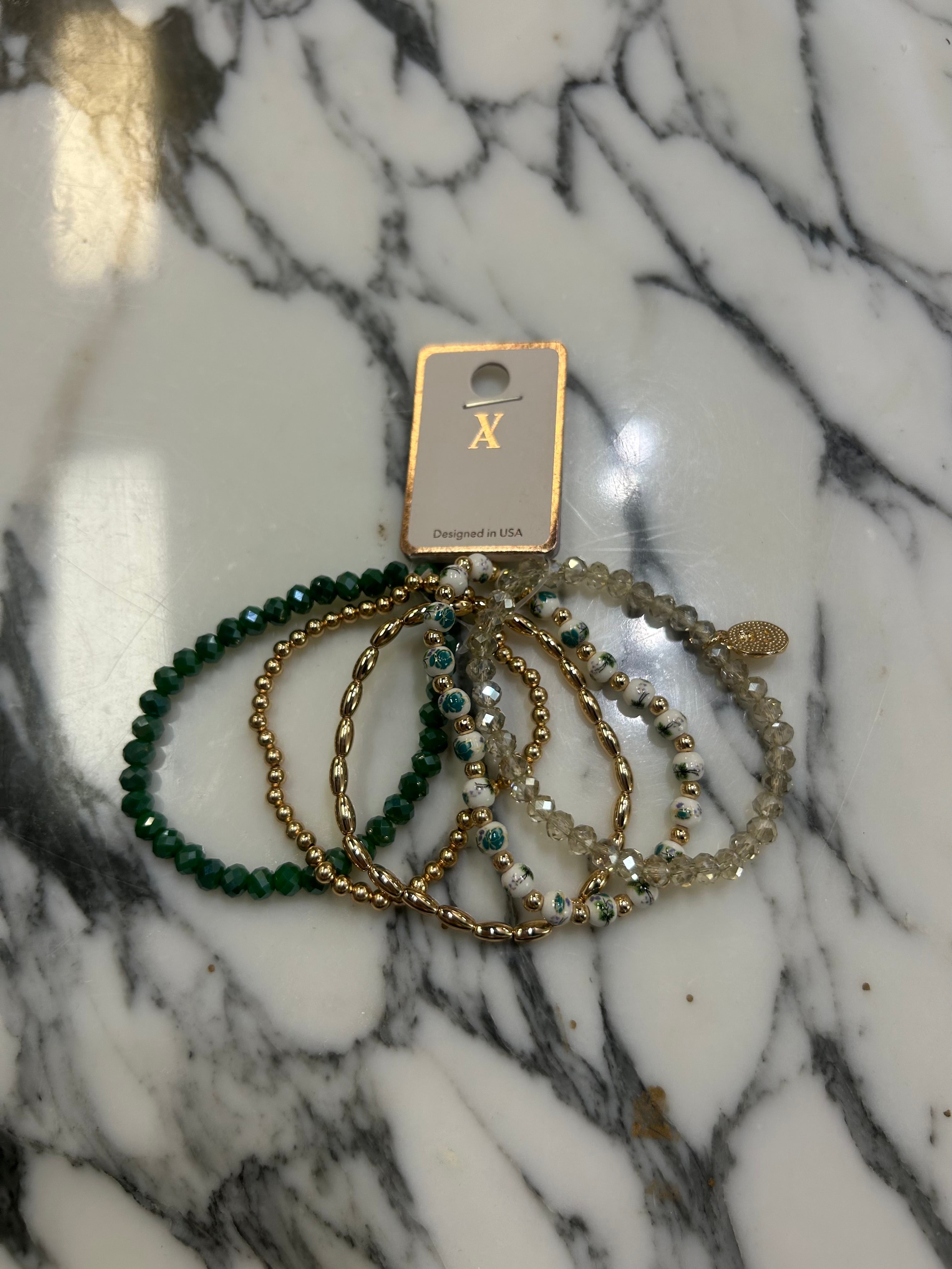 Set of Five Beaded Bracelets