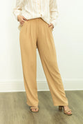 Pleat-Front Trousers Tan