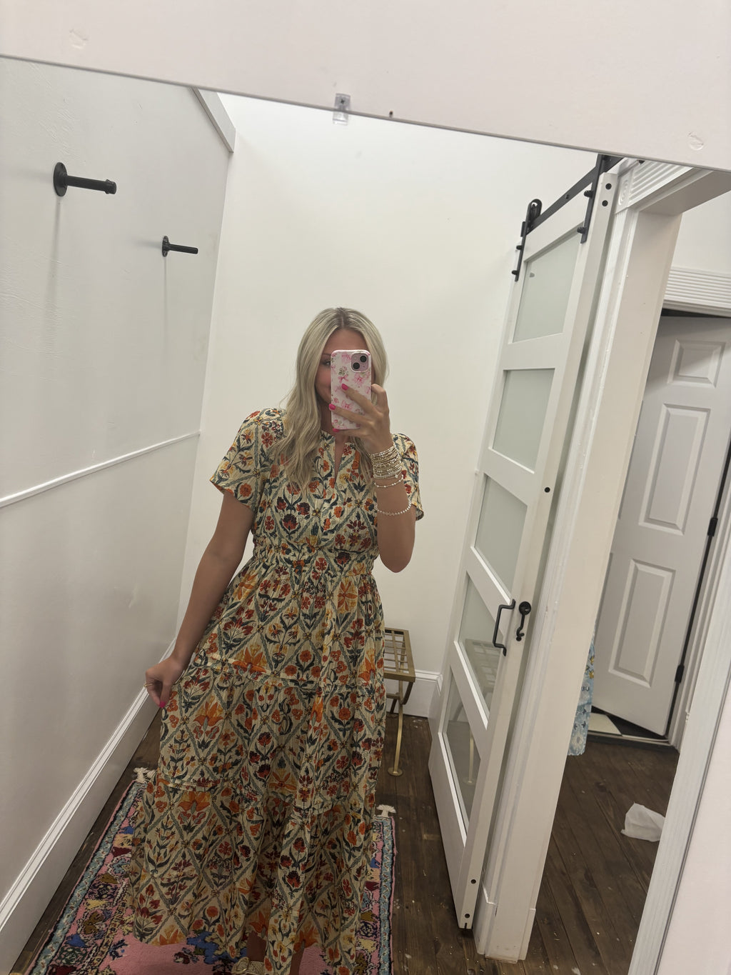 Orange Floral Cotton Dress