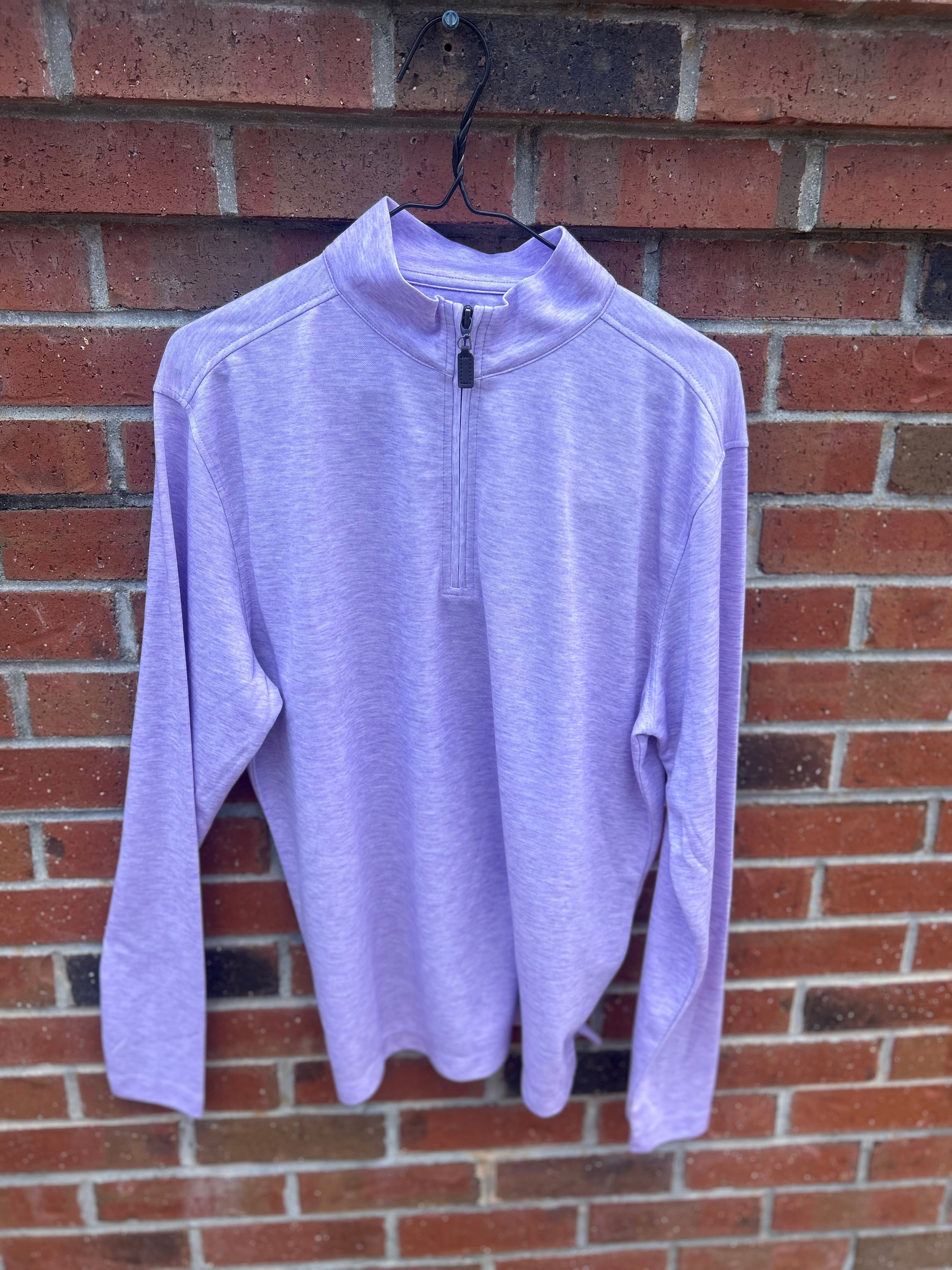 Lavender Men's 1/4 Zip  Polyester Pullover