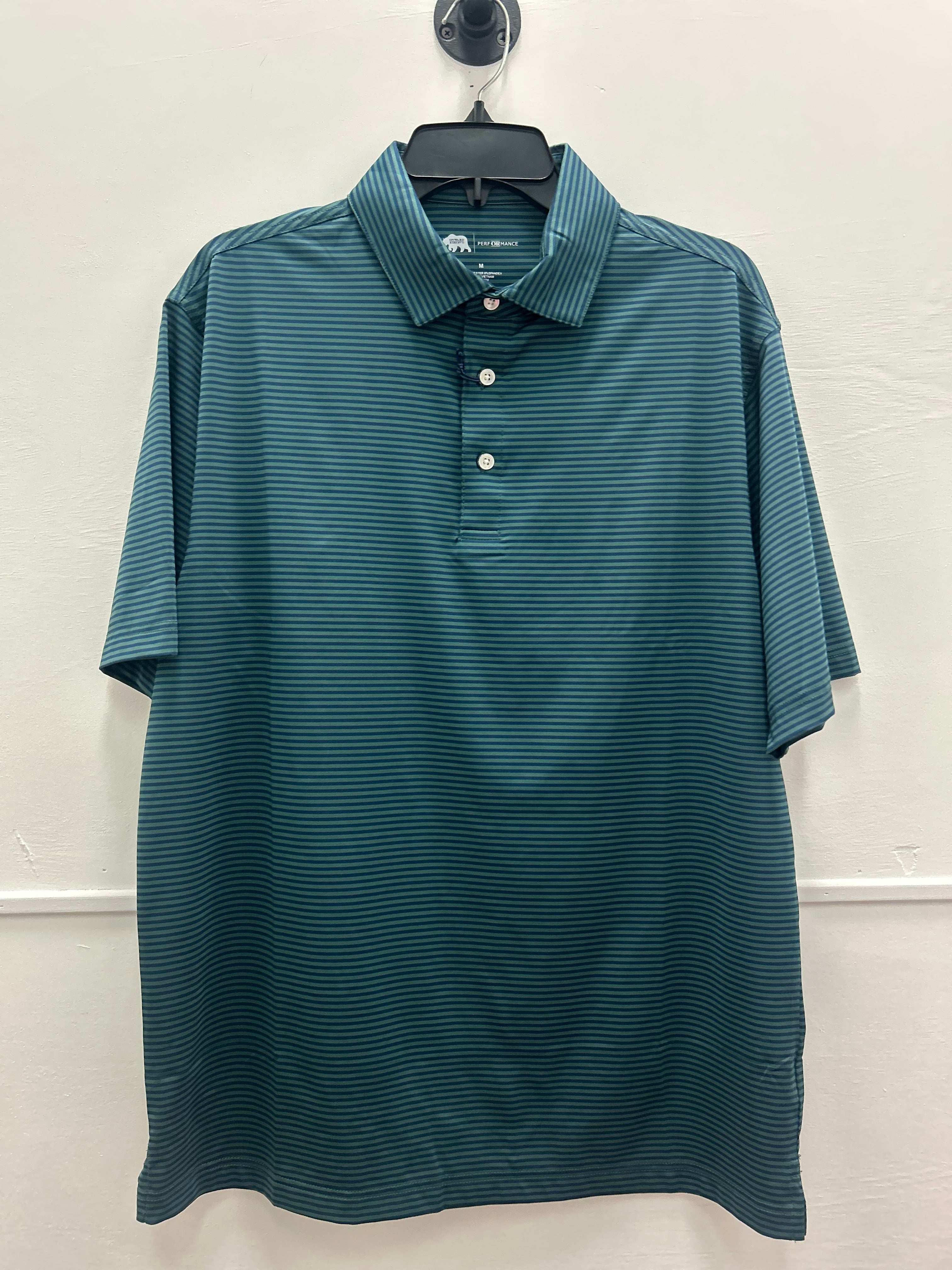 Echo Stripe Performance Polo Blue Wing Teal