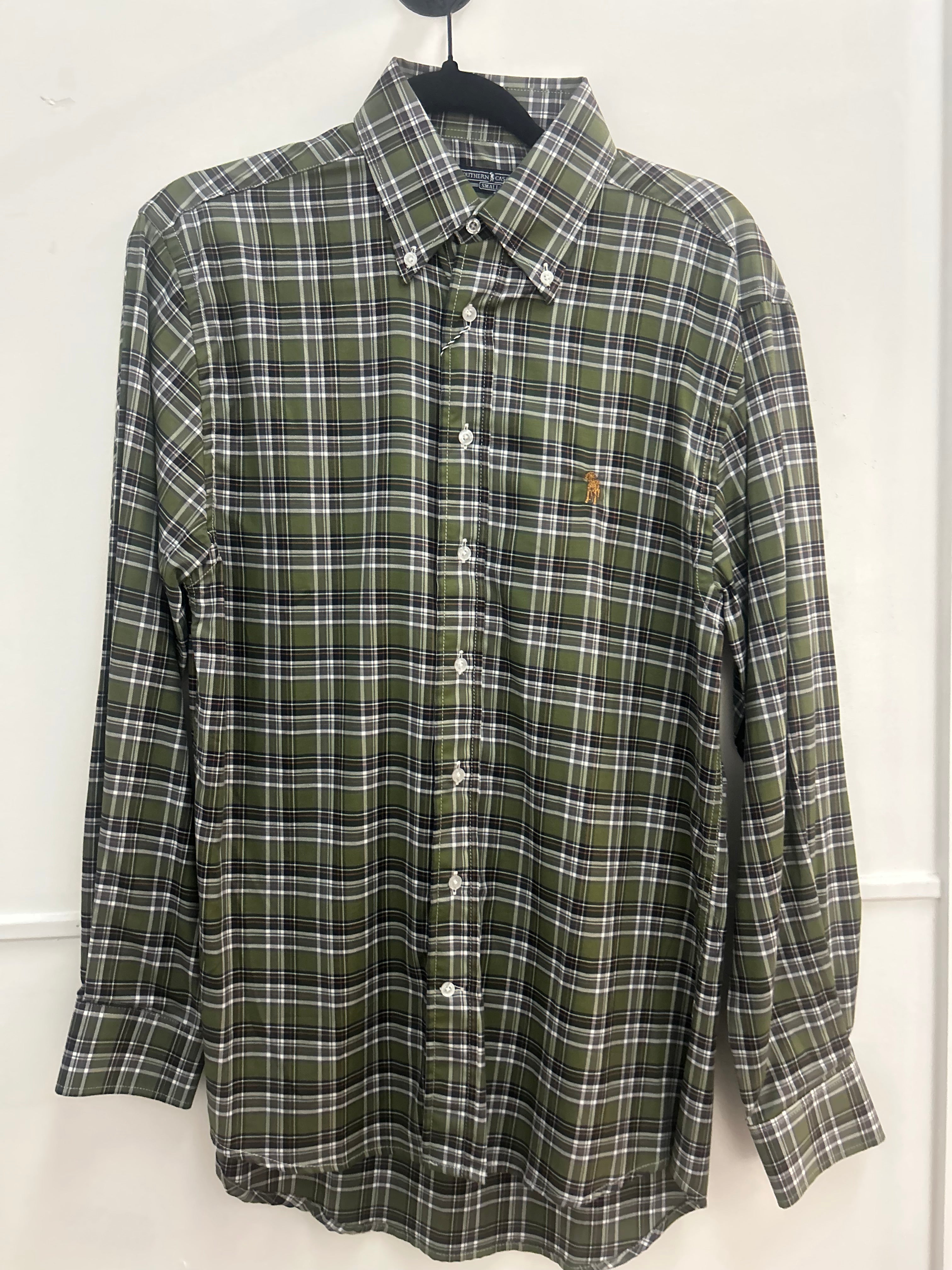 Ripe Olive Plaid Button Down Southern Casanova