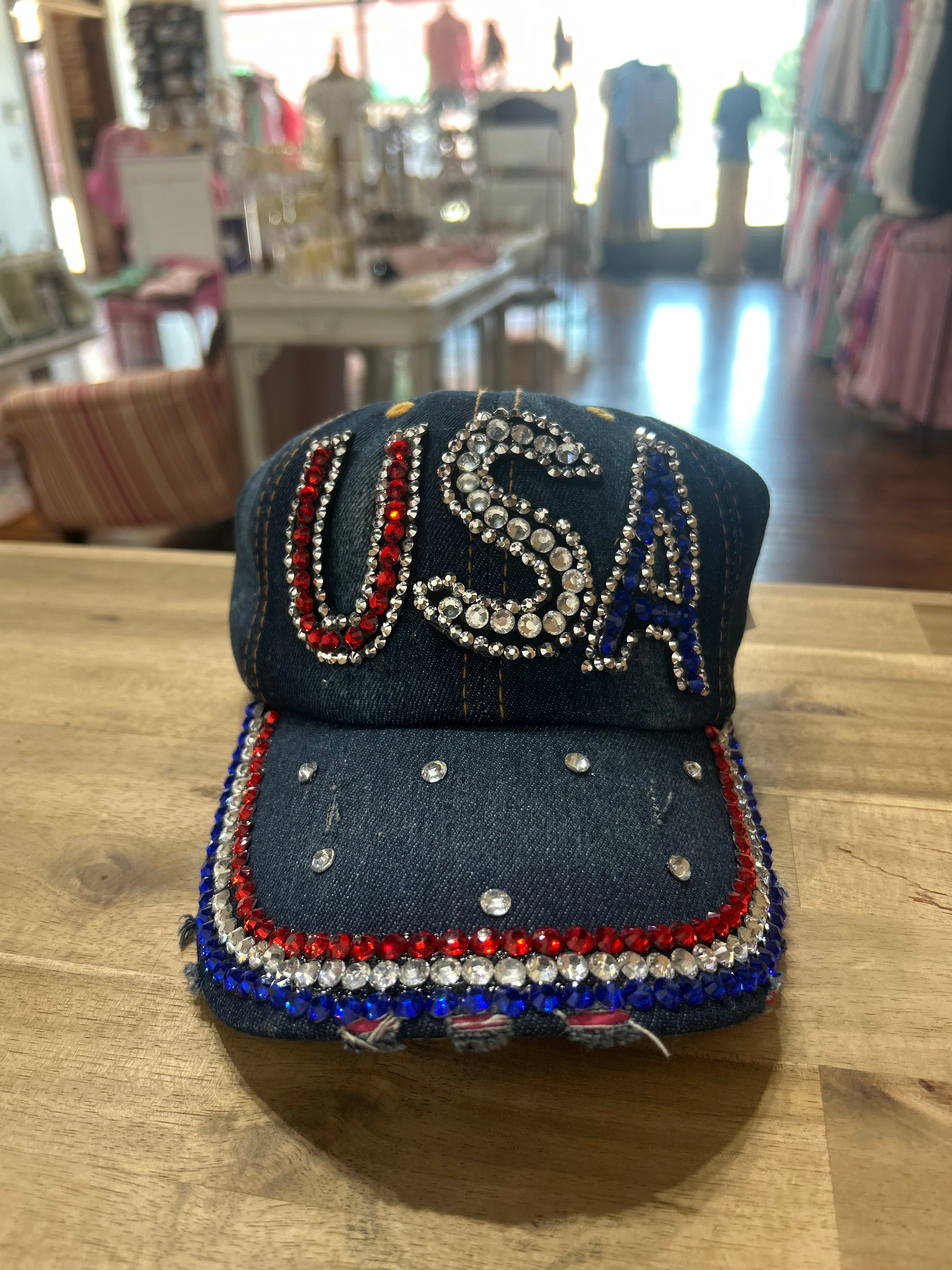 Patriotic Rhinestone Hat