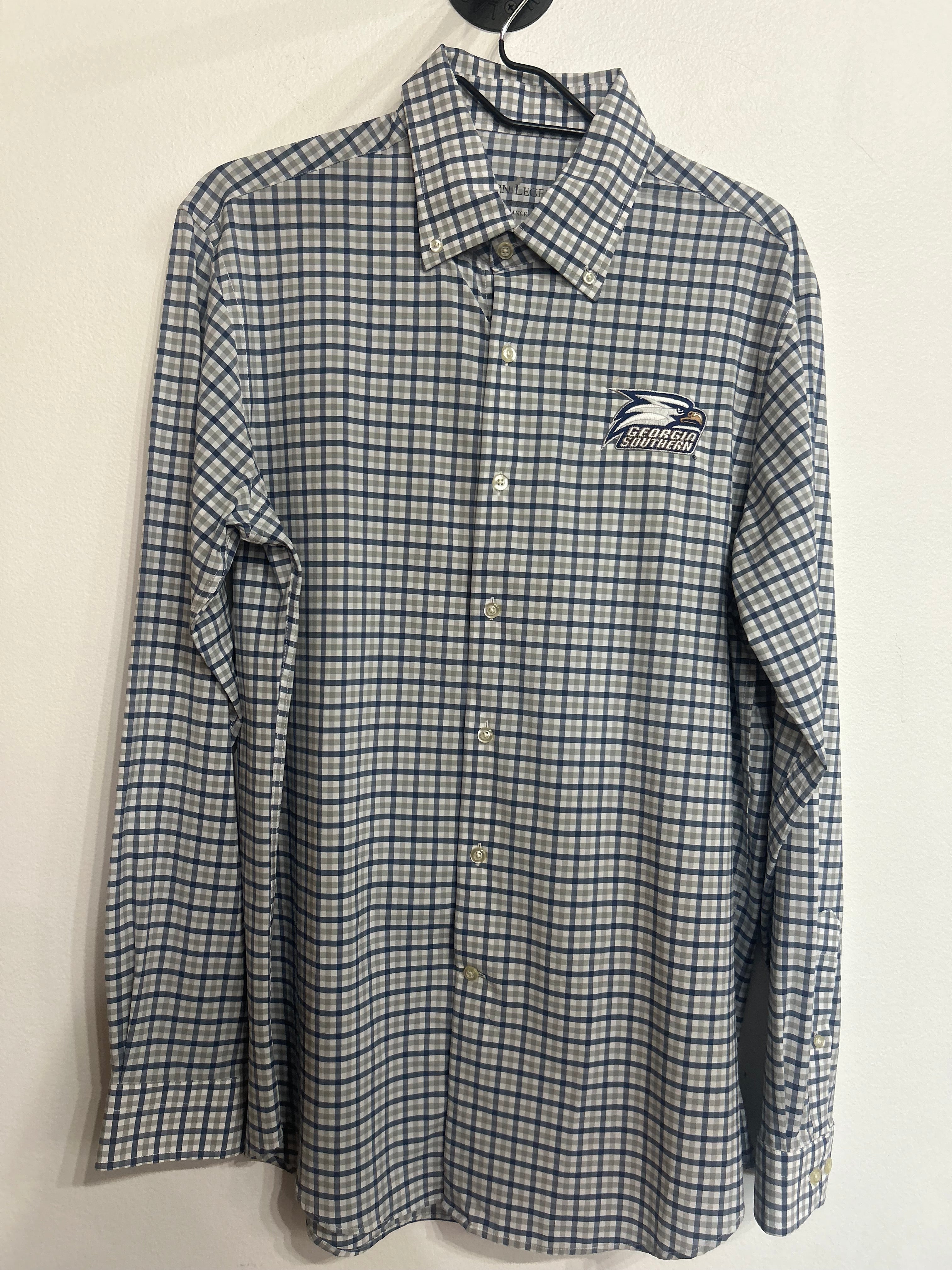 Button up long sleeve Gsu navy/grey