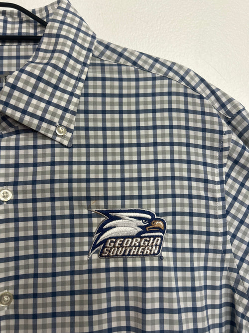 Button up long sleeve Gsu navy/grey