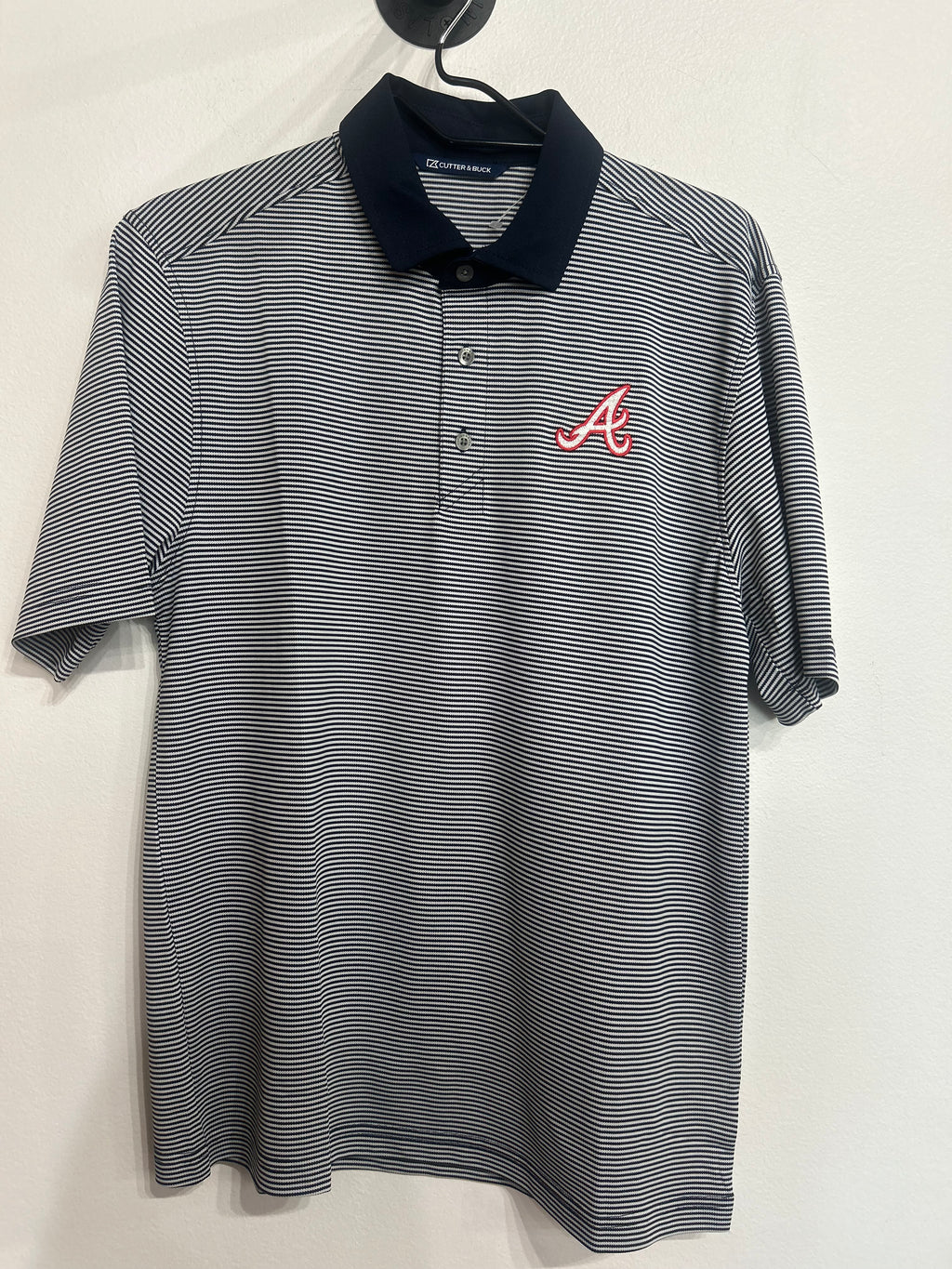 Atl Braves Forge Tonal Stripe Polo