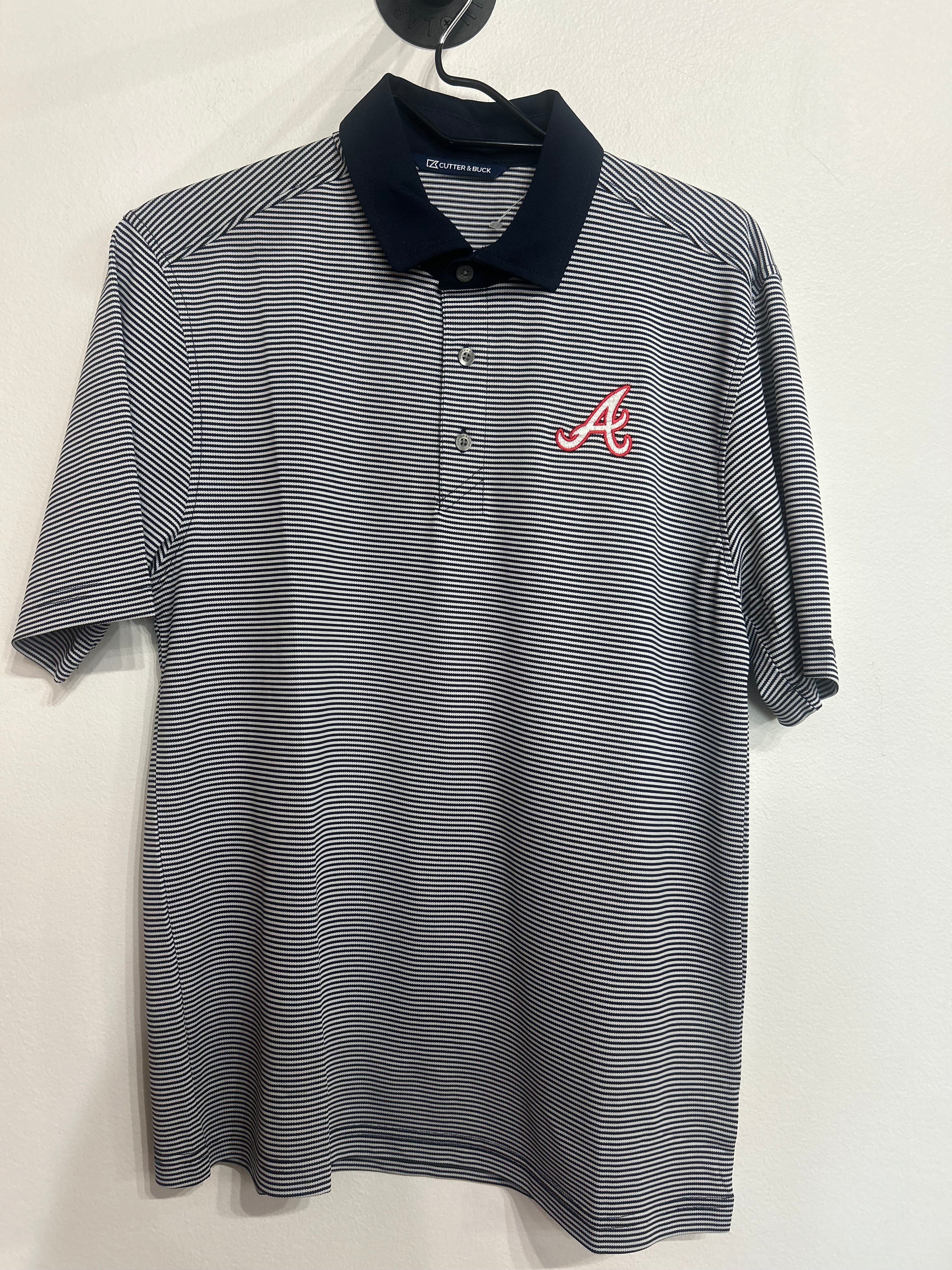 Atl Braves Forge Tonal Stripe Polo