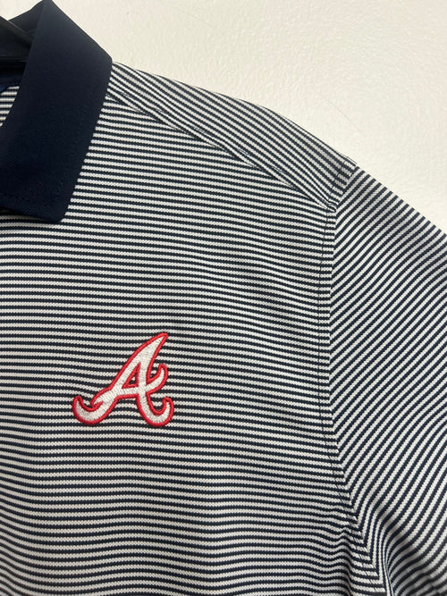Atl Braves Forge Tonal Stripe Polo