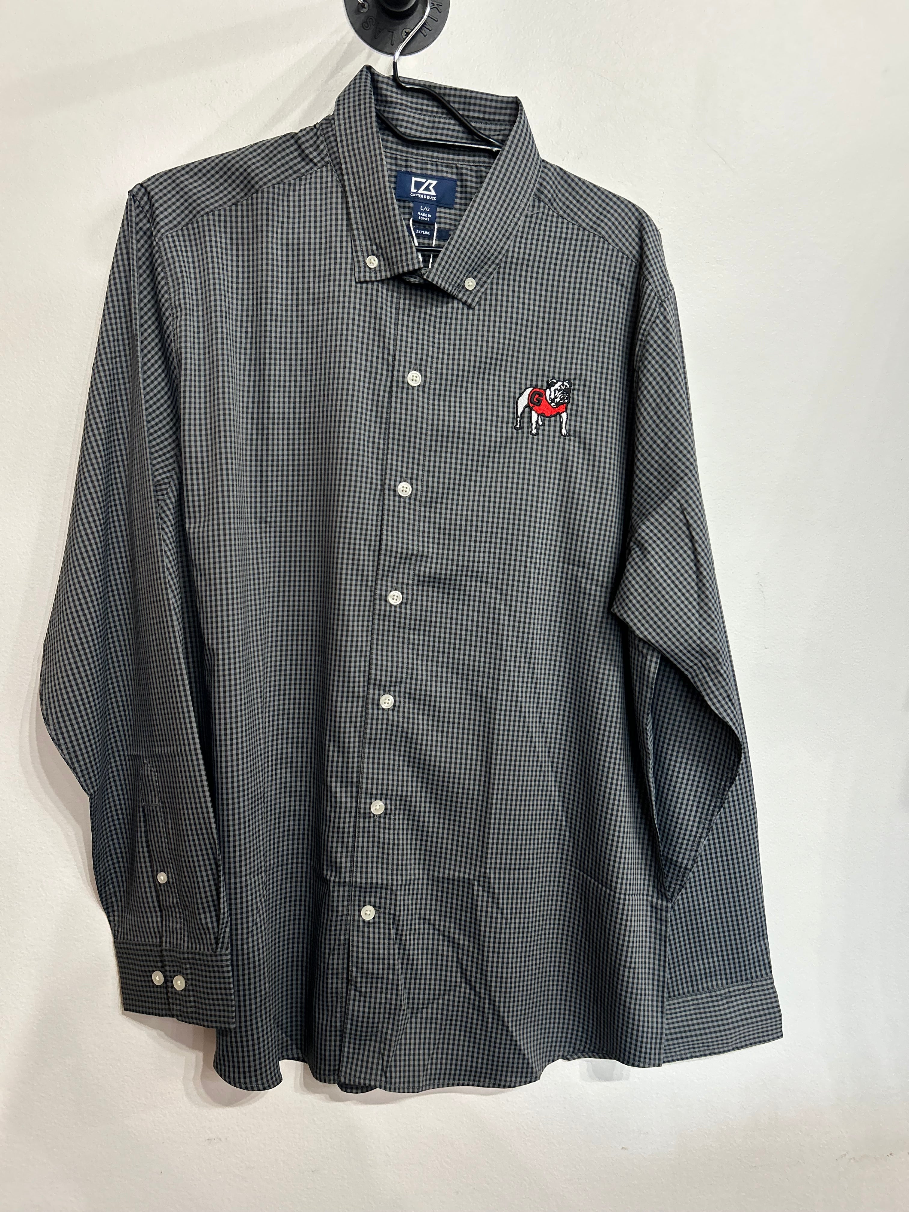 skyline eco gingham button down