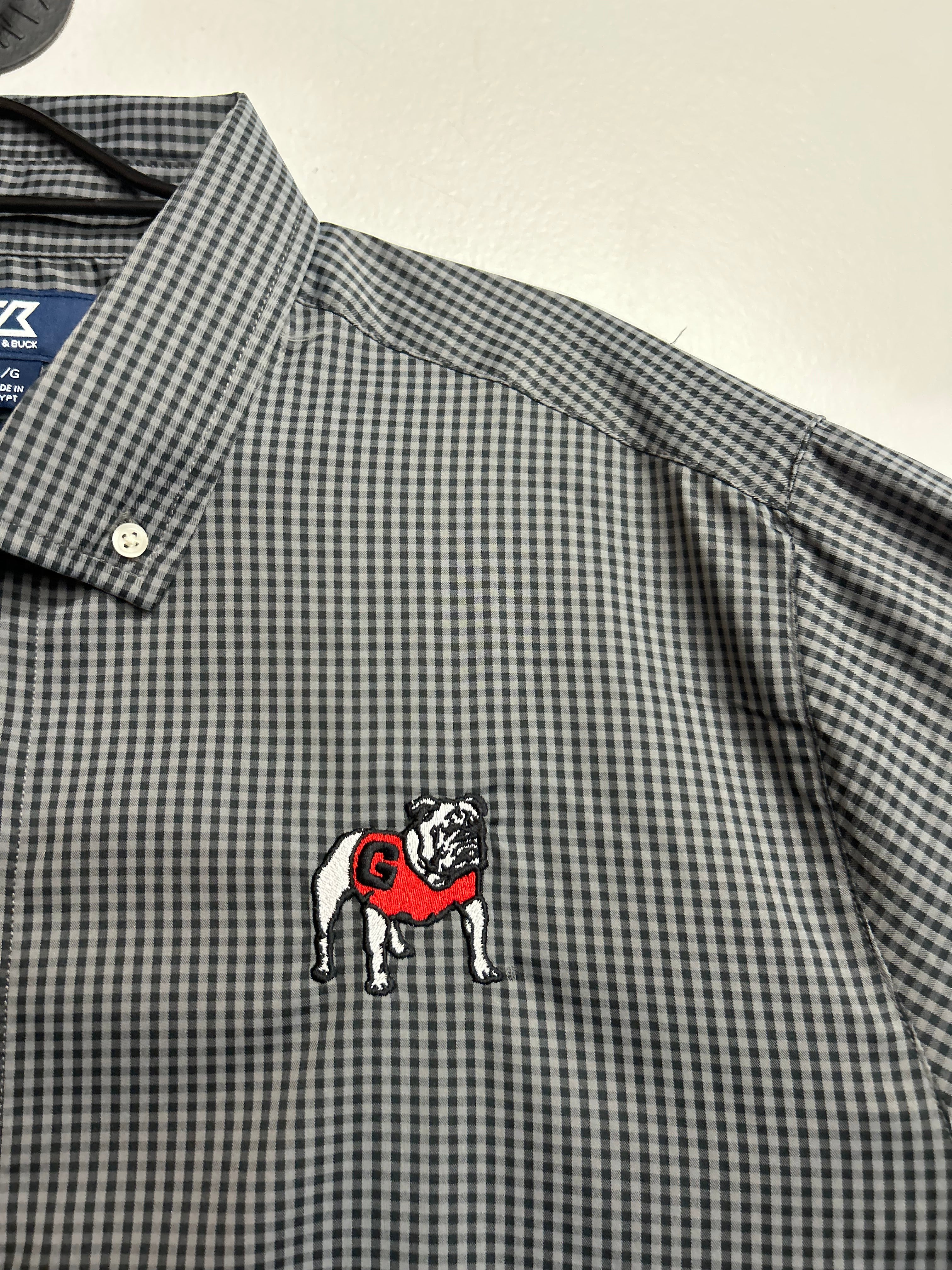 skyline eco gingham button down