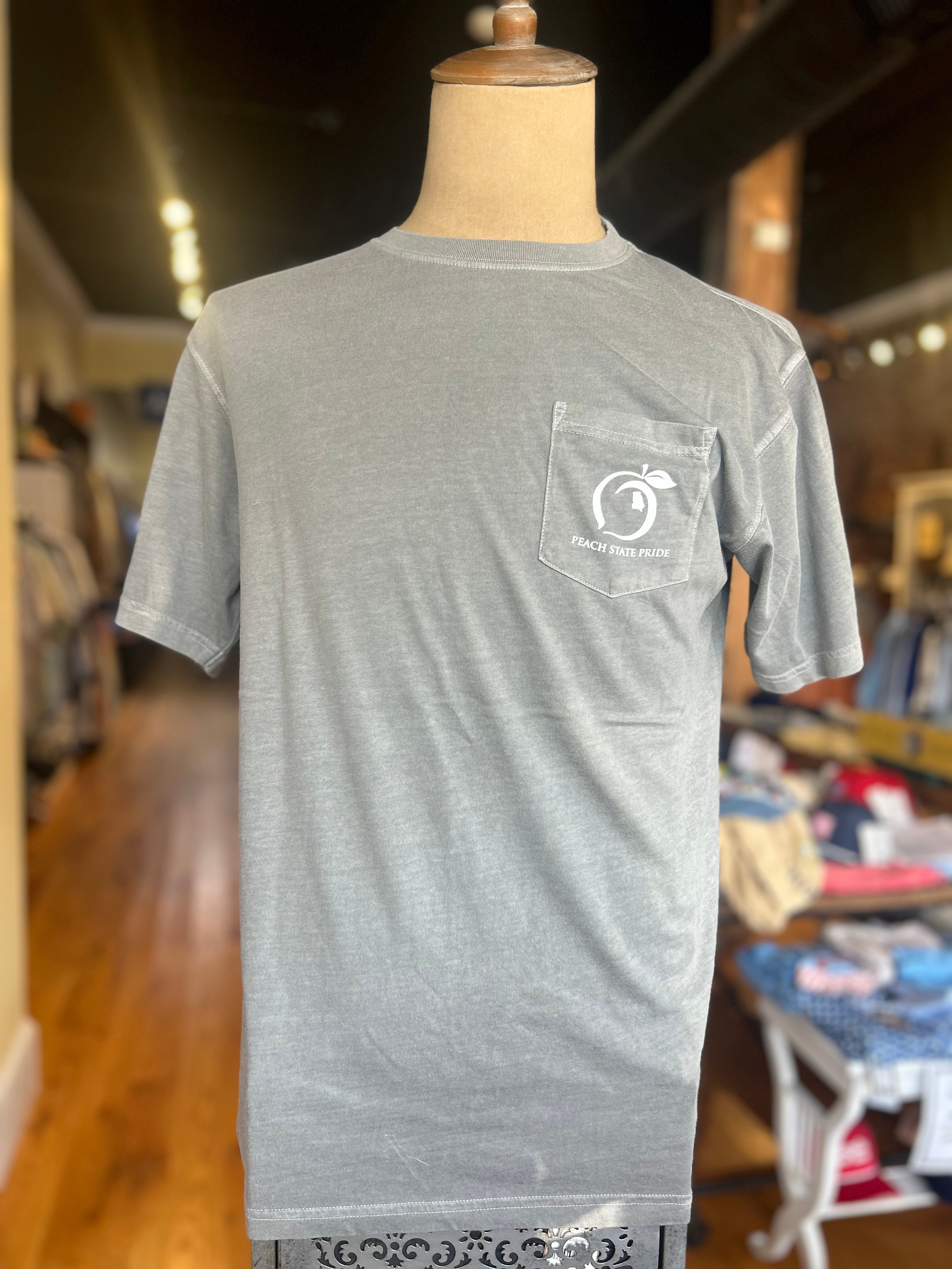 Georgia On My Mind SS Pocket Tee Granite