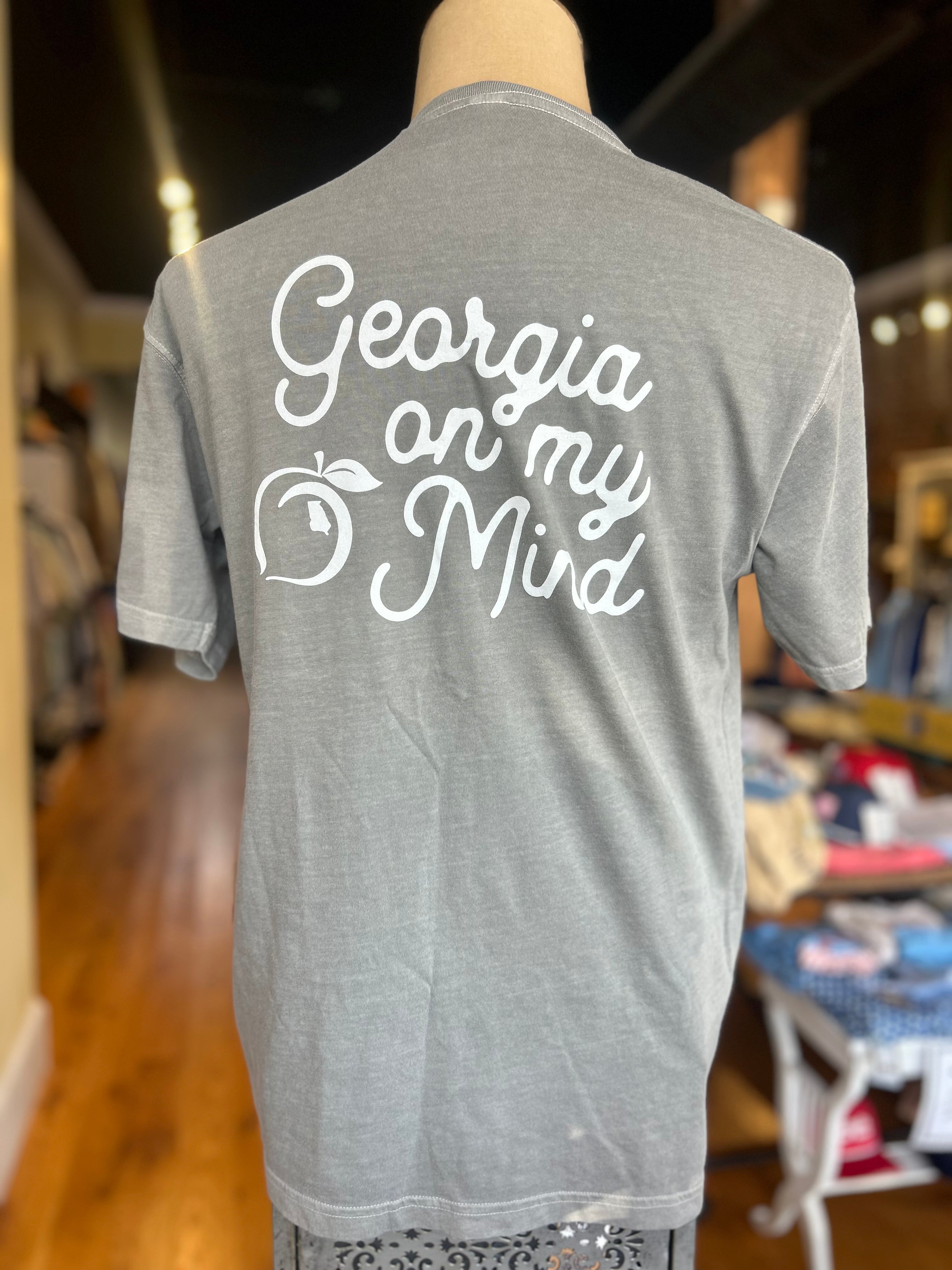 Georgia On My Mind SS Pocket Tee Granite