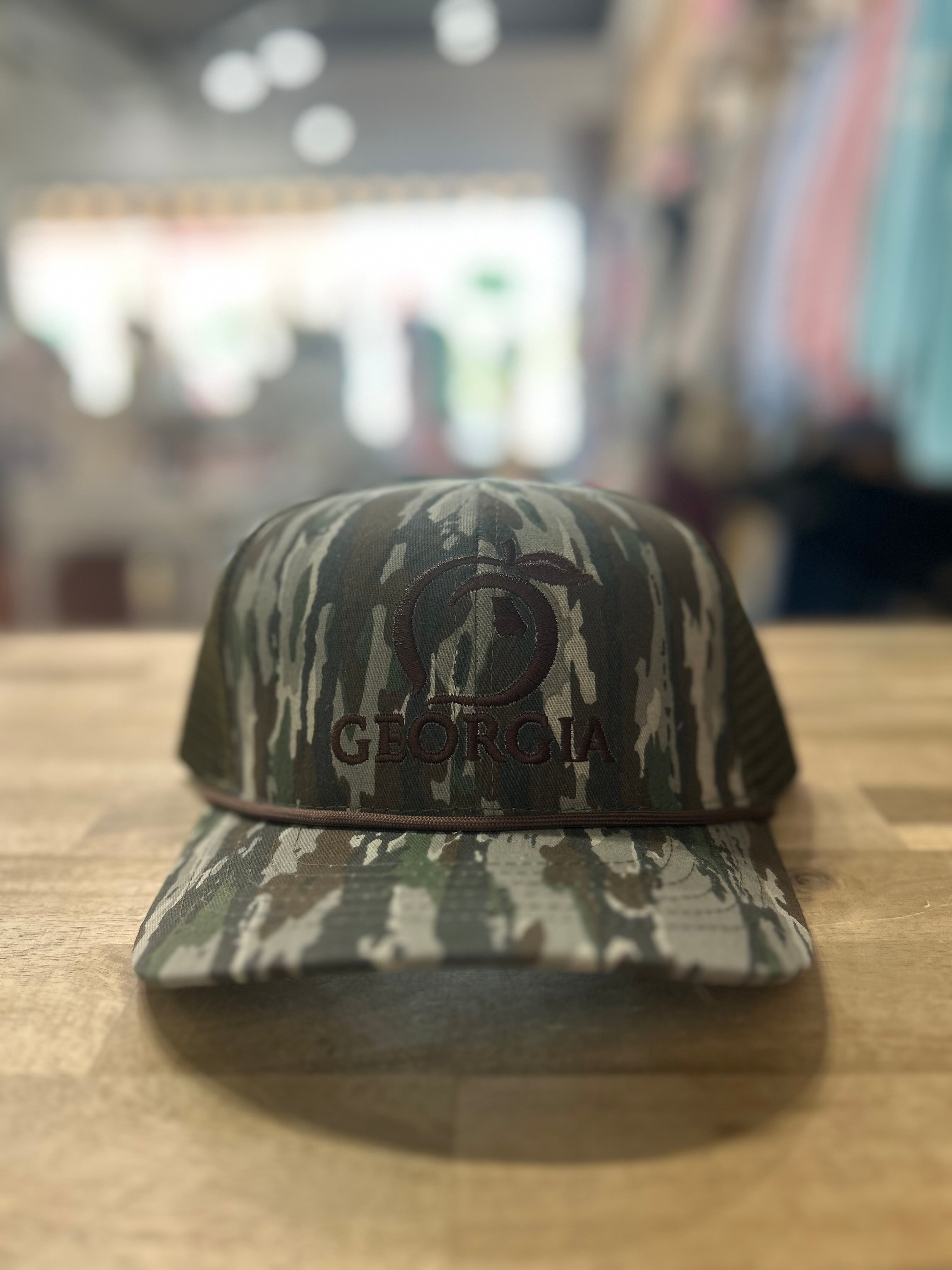 Original GA Peach Mossy Oak Mesh Back Trucker