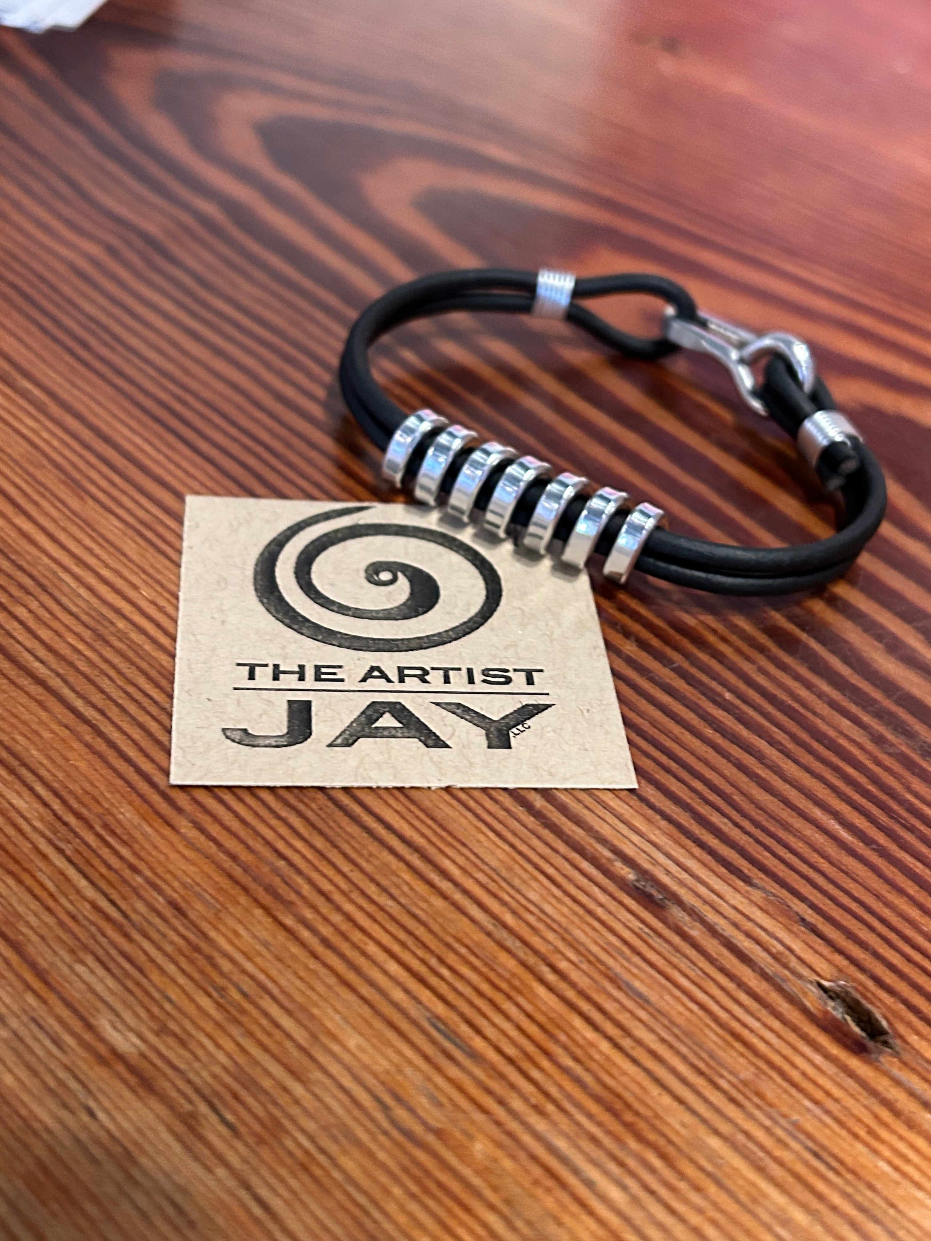 Black Matte Leather Bracelet