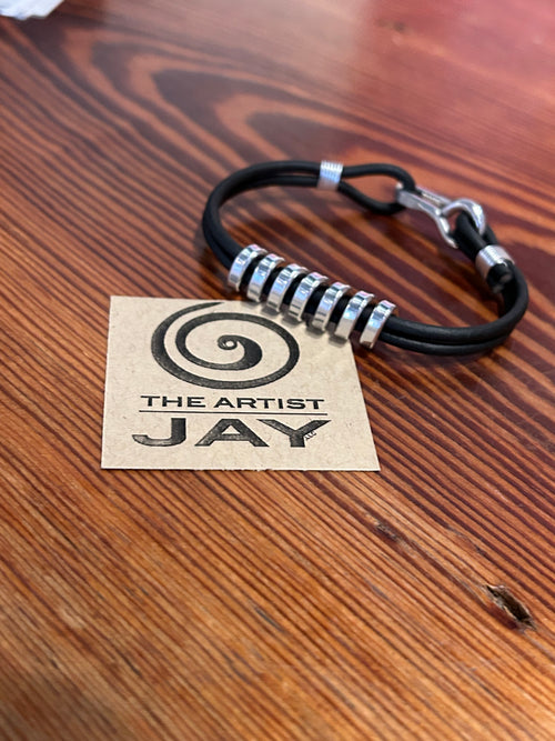 Black Matte Leather Bracelet