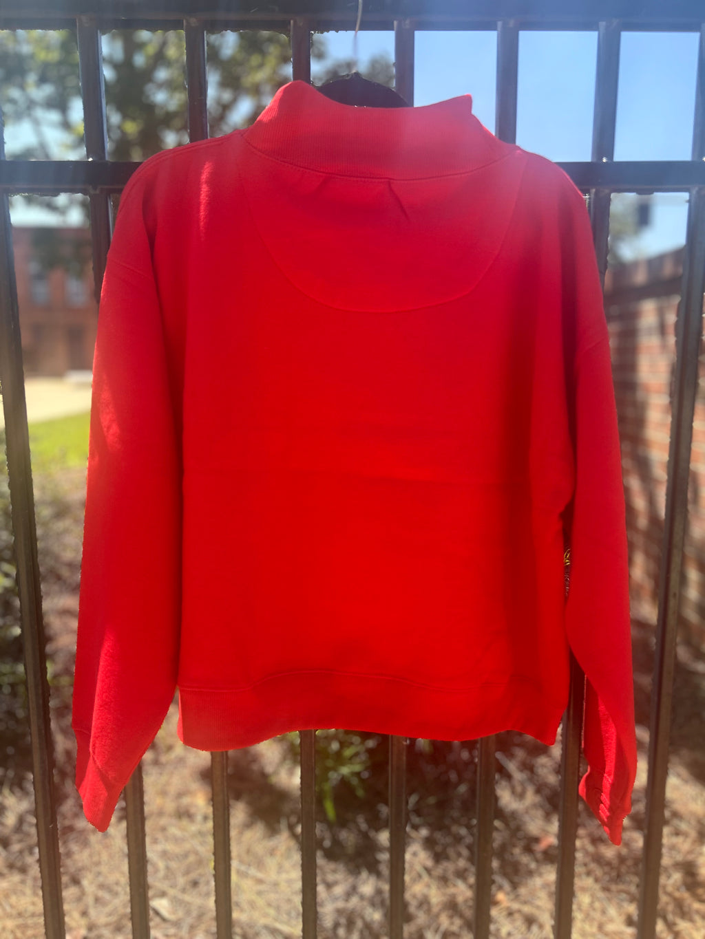 Georgia LS Mock-Crew Oversized Fleece/Red