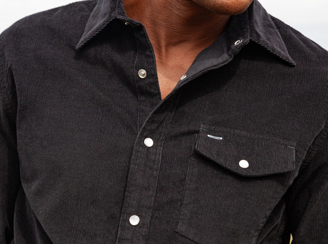 corduroy pearl snap midnight oil