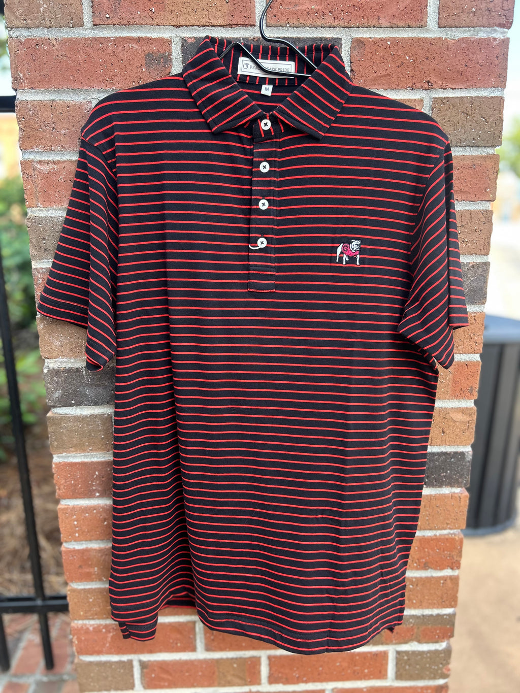 UGA Standing Dawg Gaura Cotton Lyocell Polo-Red & Black
