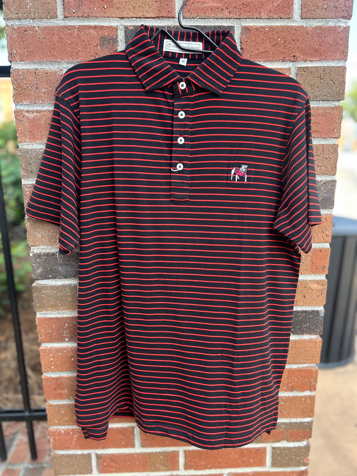 UGA Standing Dawg Gaura Cotton Lyocell Polo-Red & Black