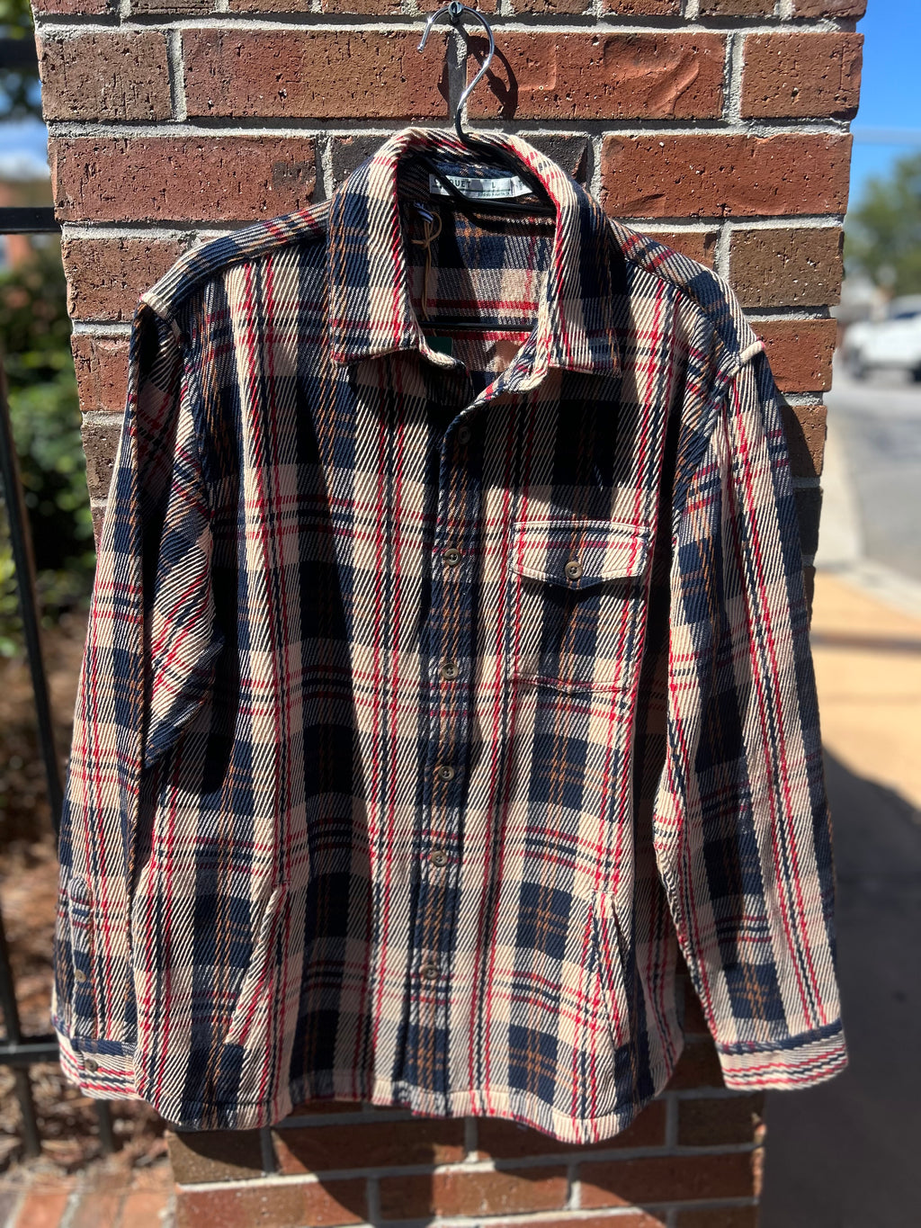 Heavy Woven Shacket - Navy Multi Plaid