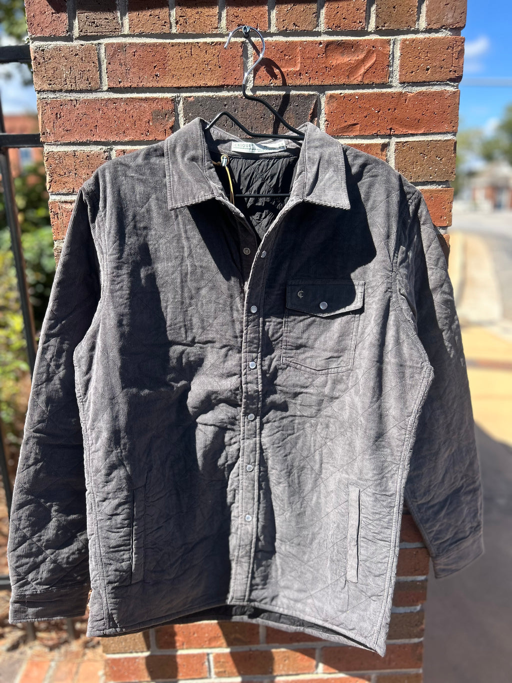 Corduroy Quilted Shacket - Midnight Ash