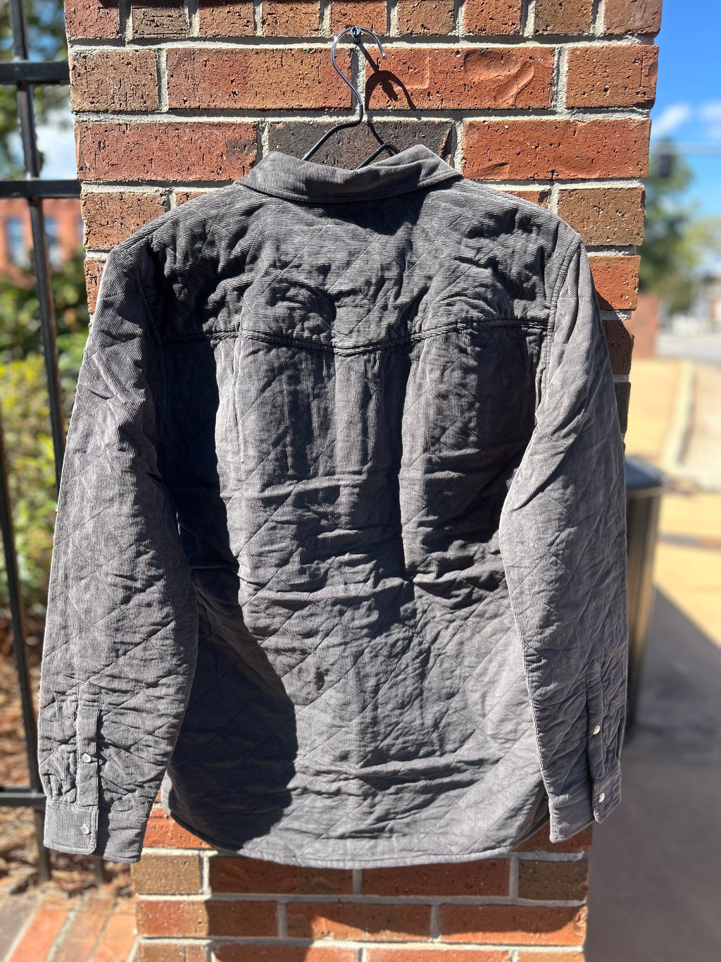Corduroy Quilted Shacket - Midnight Ash