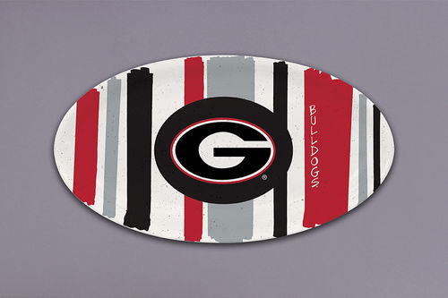GA 12 in. oval striped tray