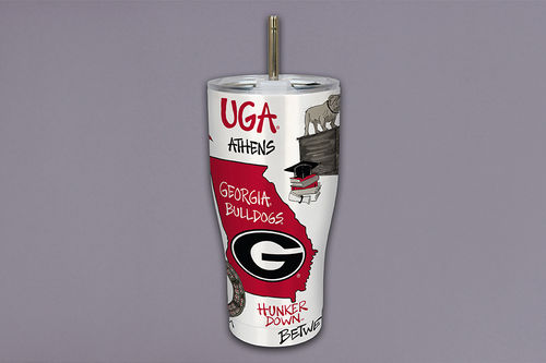 UGA icon metal tumbler