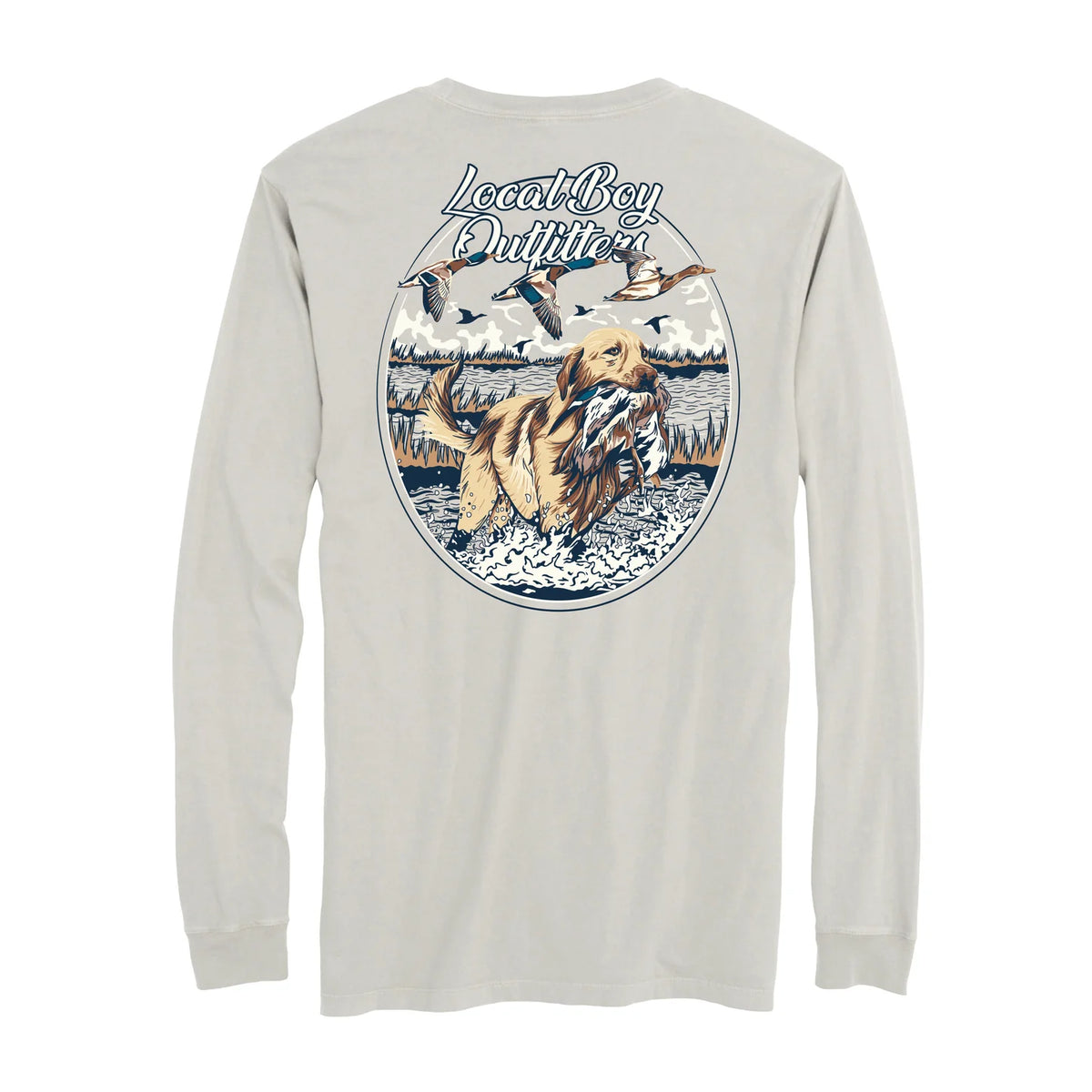 Duck Retrieve LS Tee - Silver
