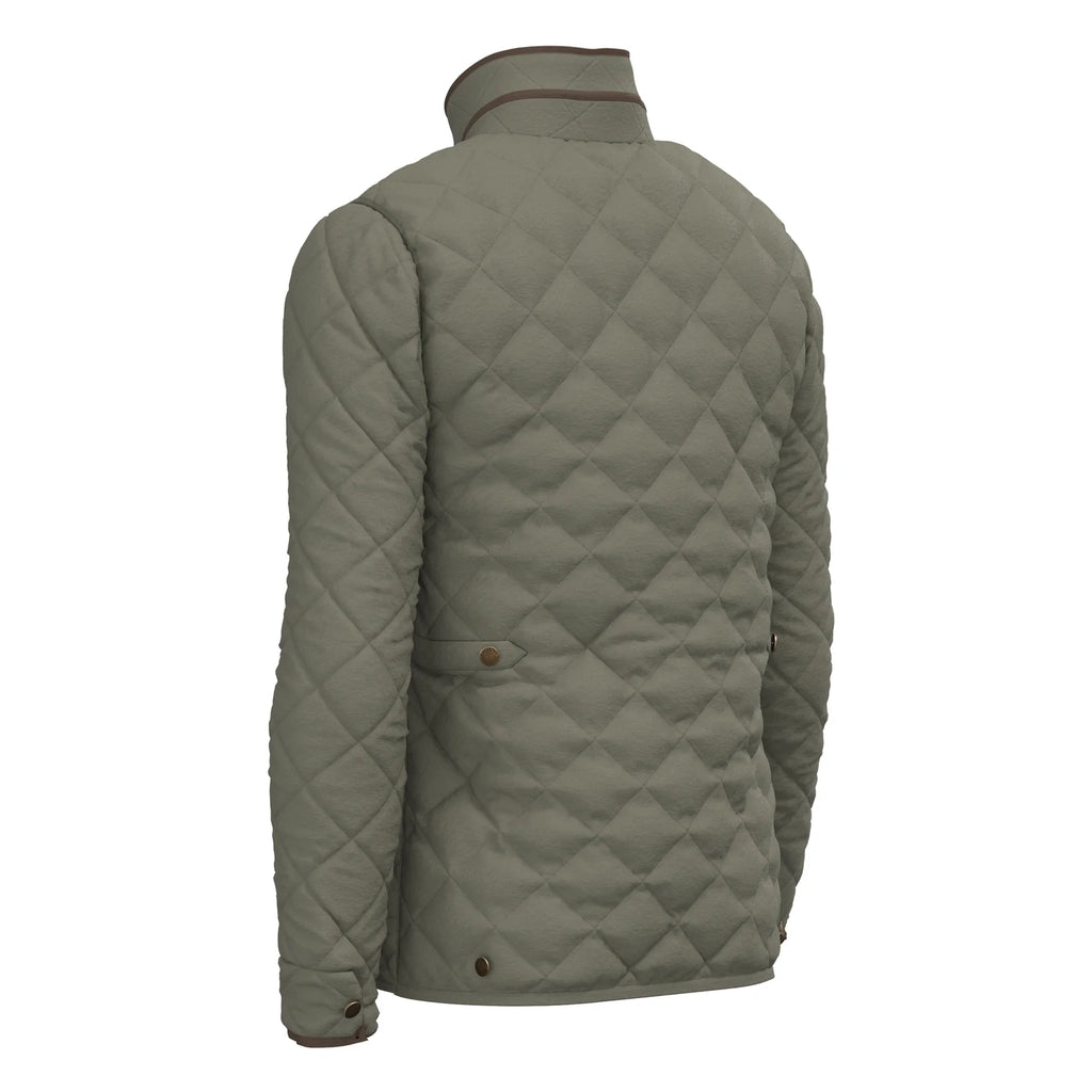Diamond Quilted Jacket-Moss Green