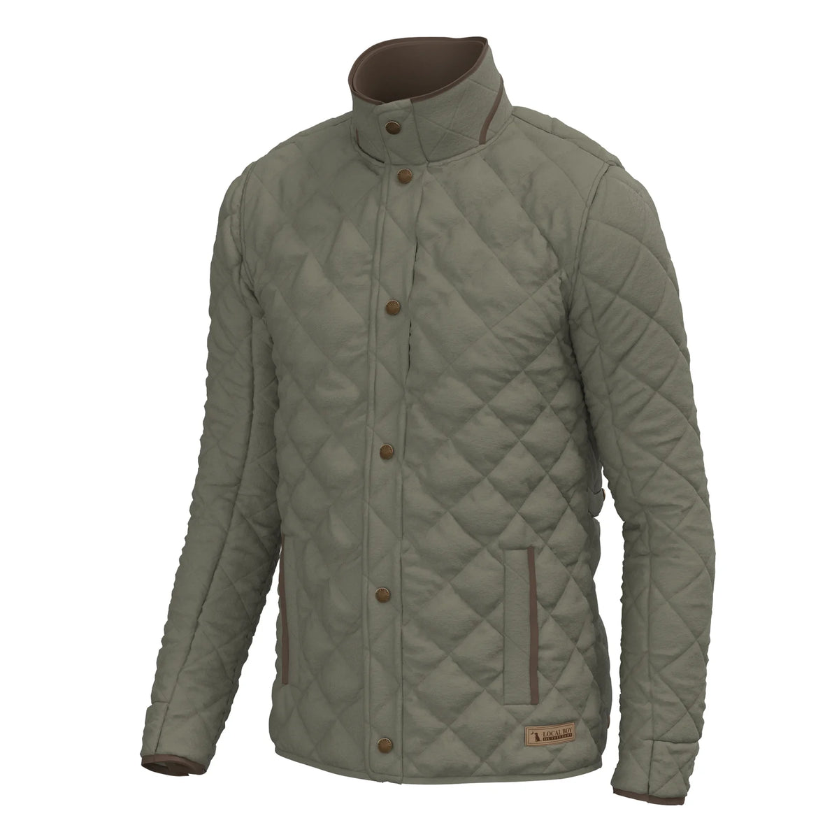Diamond Quilted Jacket-Moss Green