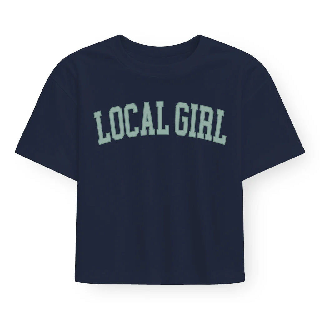 LG Graphic Cropped Tee Arch Jade China Blue