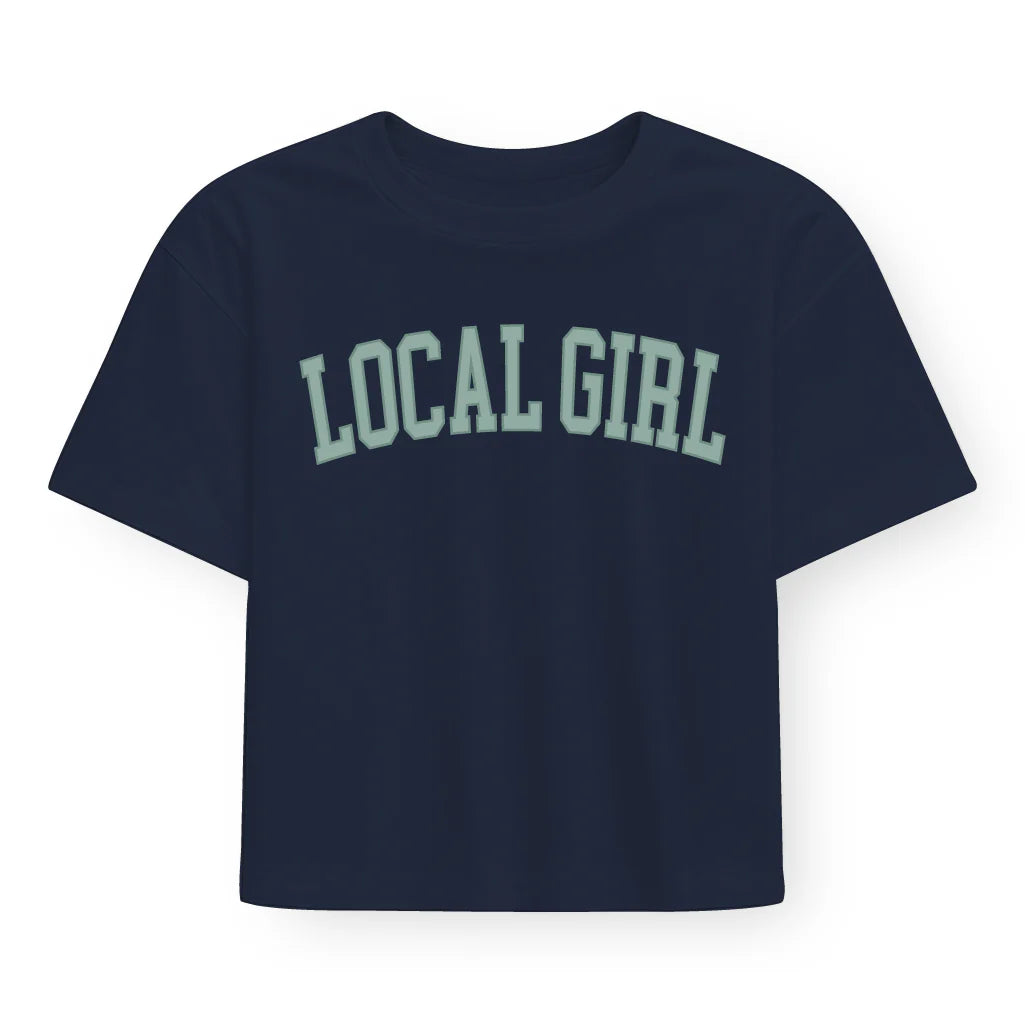 LG Graphic Cropped Tee Arch Jade China Blue