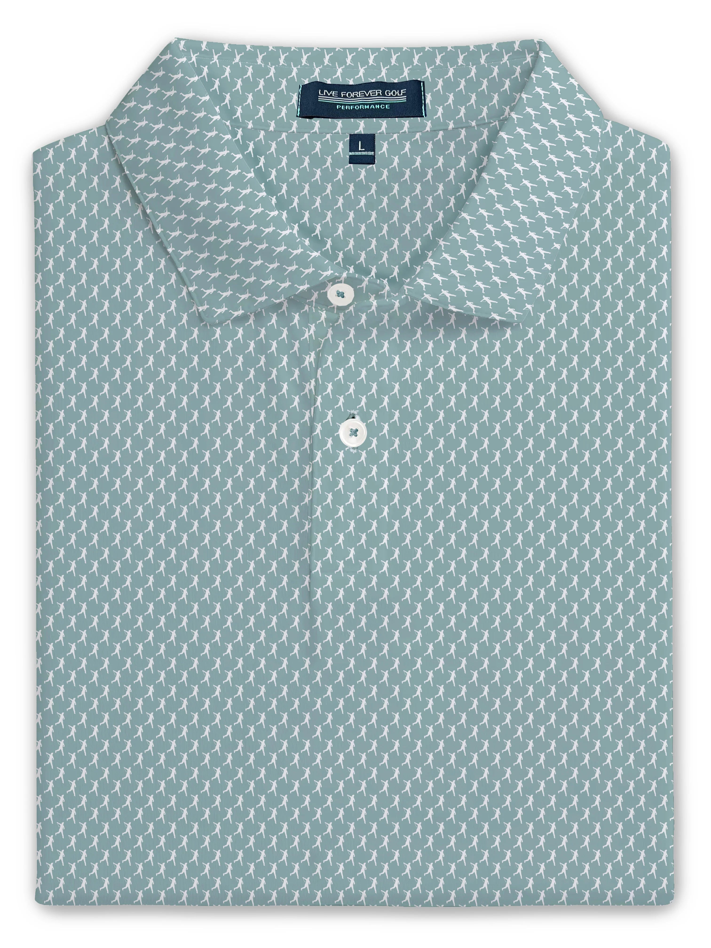 Full send ringer performance golf polo meadowbrook & white