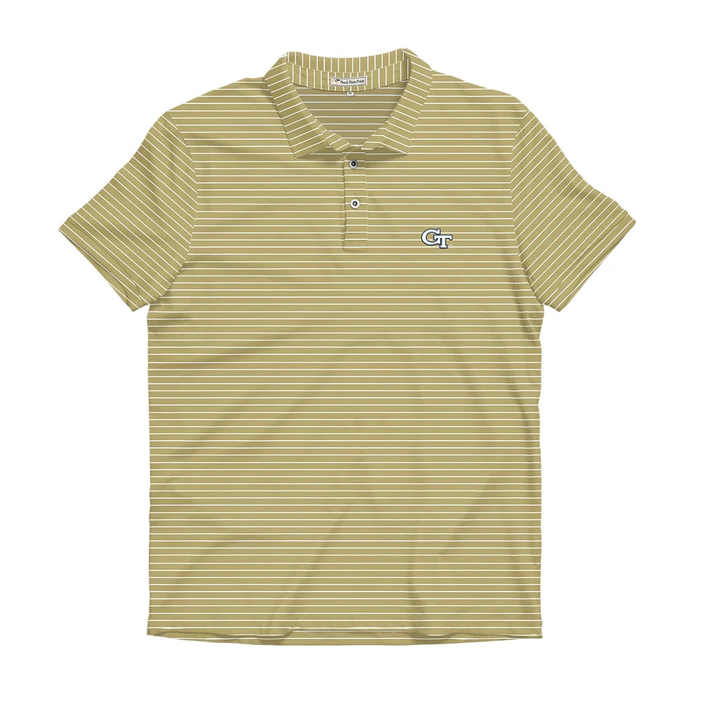 Georgia Tech Magnolia Cotton Lyocell Polo-Old Gold & White