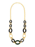 Resign Oval Link Matte Gold  Long Necklace-Della