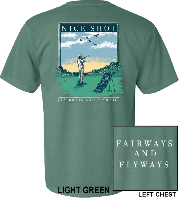 Nice Shot Lt Green Comfort Color Tee