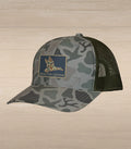 Old School Mallard Patch Washed Camo Standout Camo Trucker