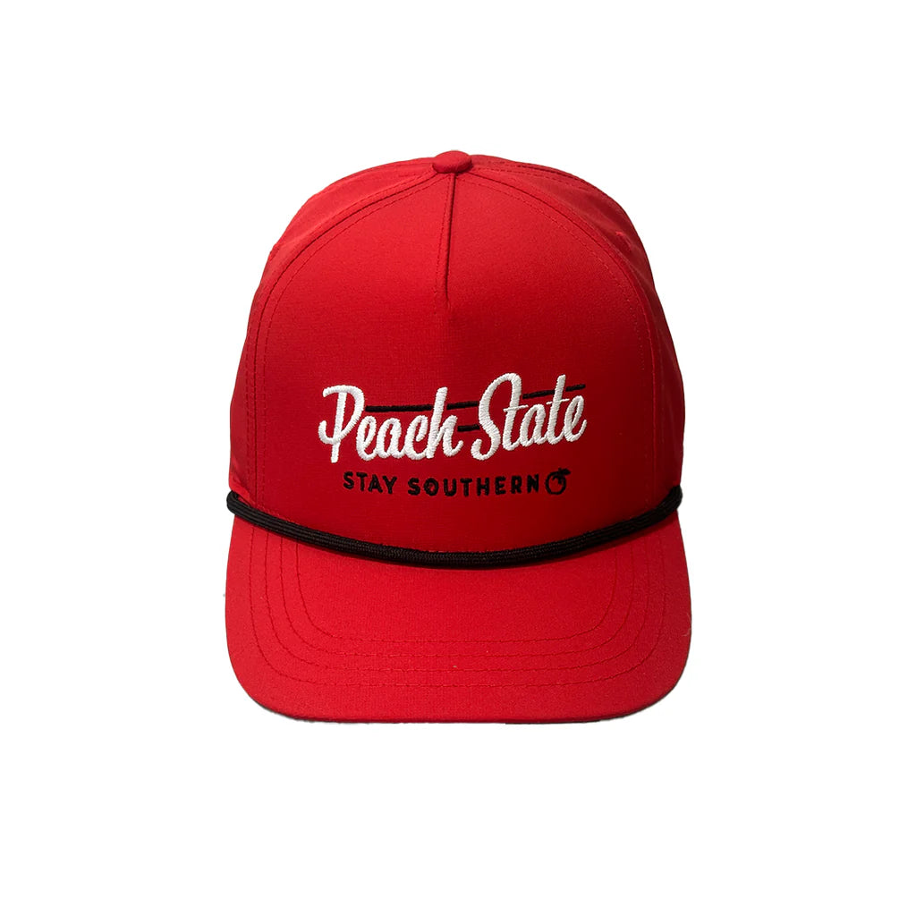 Old School Peach State 5 Panel Performance Hat Red