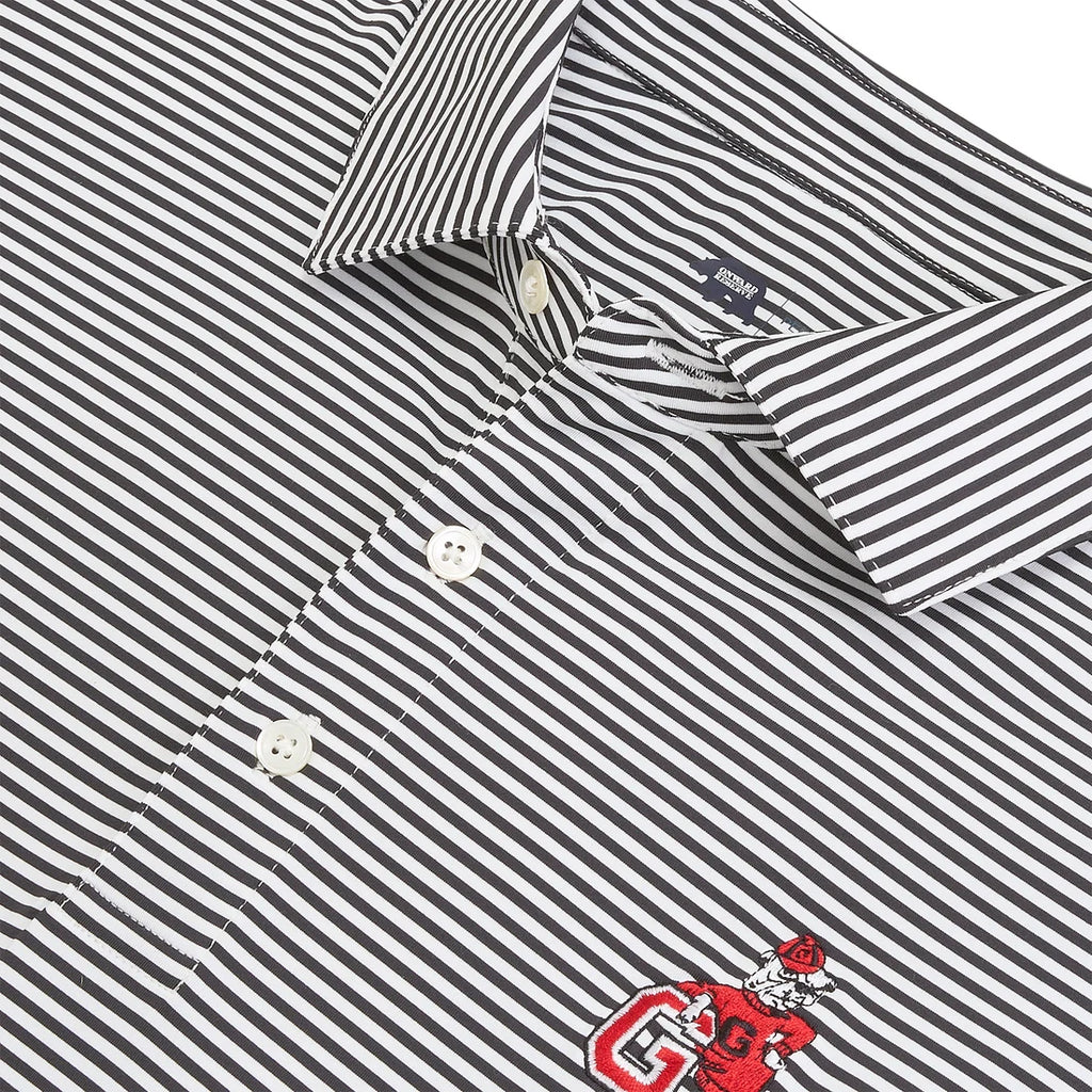 UGA G Dog Echo Striped Perf. Polo - Black