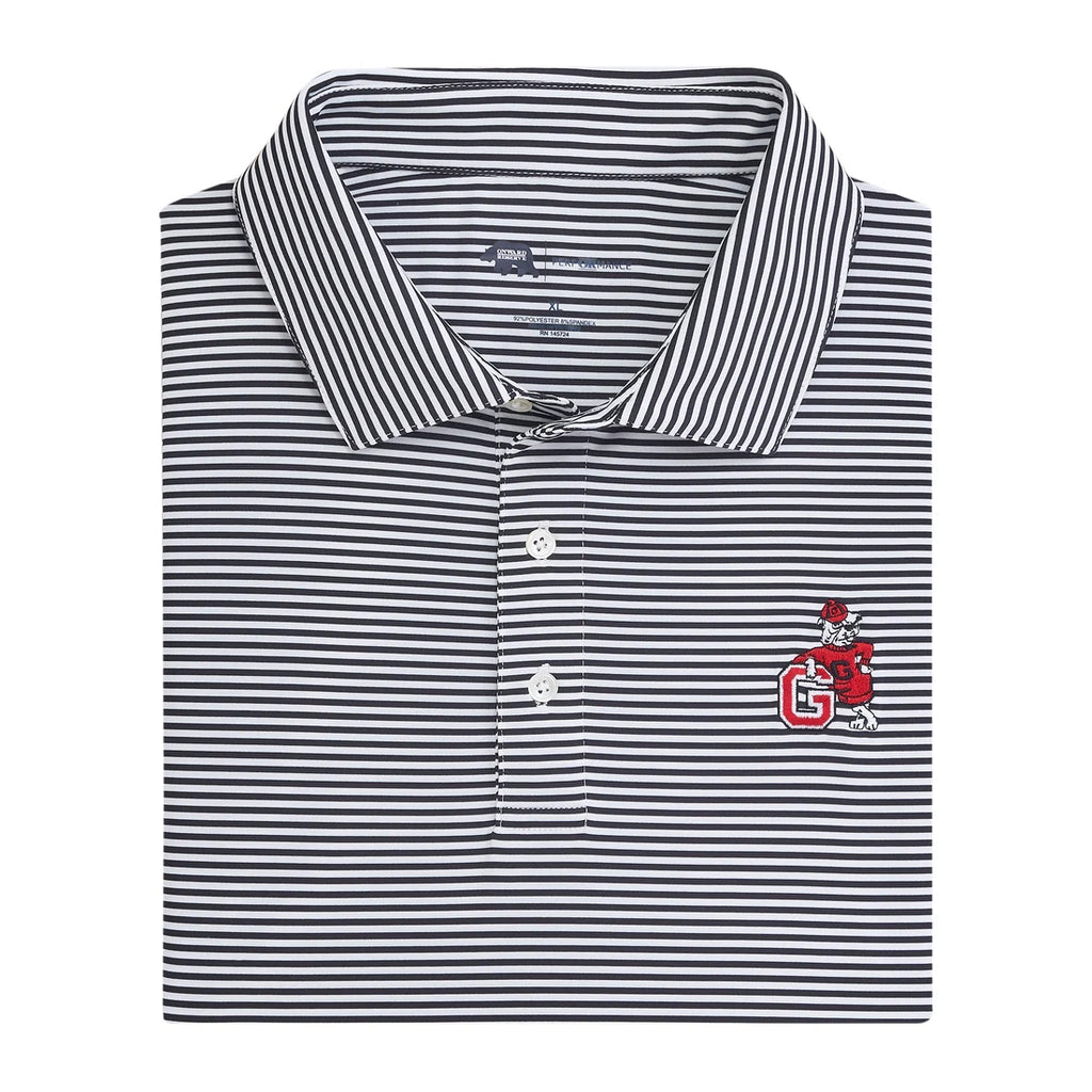 UGA G Dog Echo Striped Perf. Polo - Black