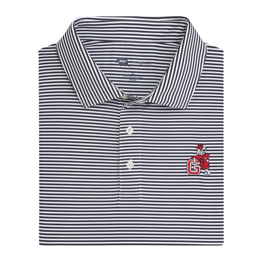 UGA G Dog Echo Striped Perf. Polo - Black
