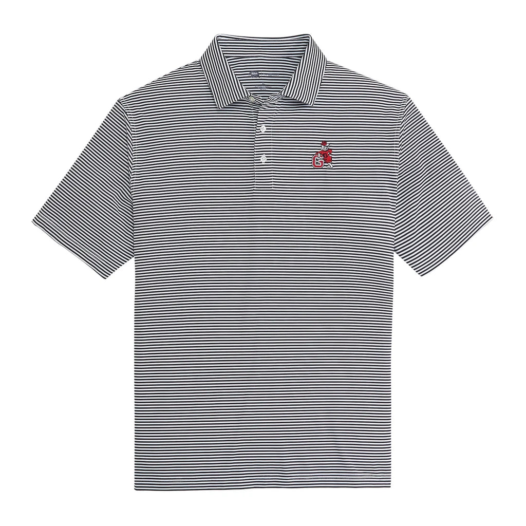 UGA G Dog Echo Striped Perf. Polo - Black