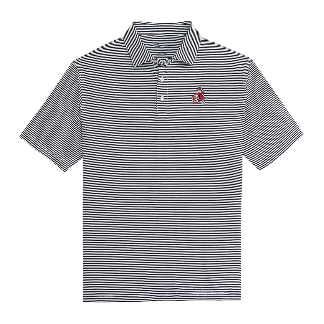 UGA G Dog Echo Striped Perf. Polo - Black