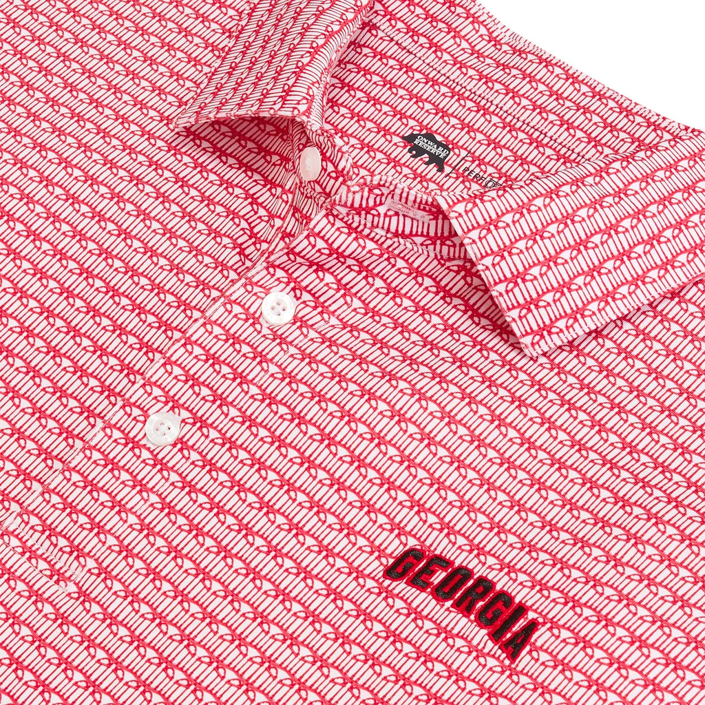 UGA Arches Printed Perf. Polo - White