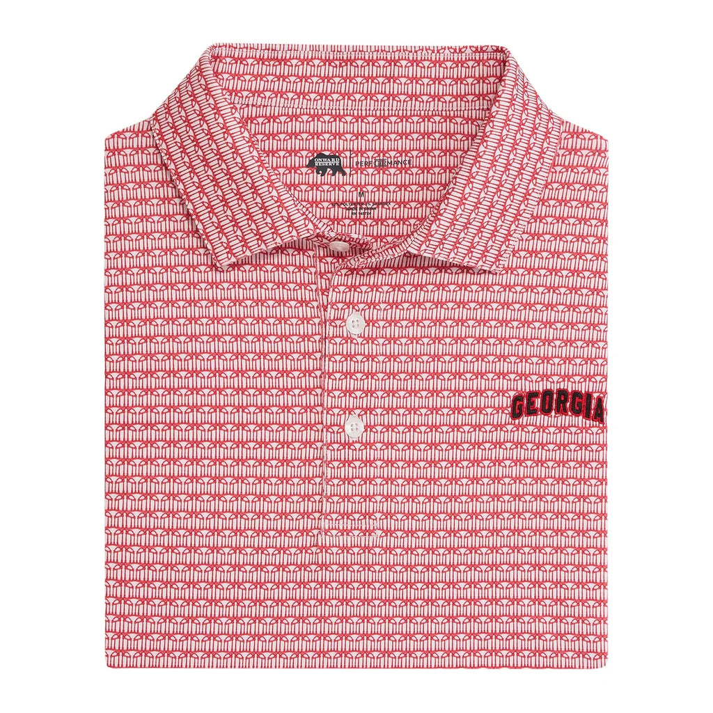 UGA Arches Printed Perf. Polo - White